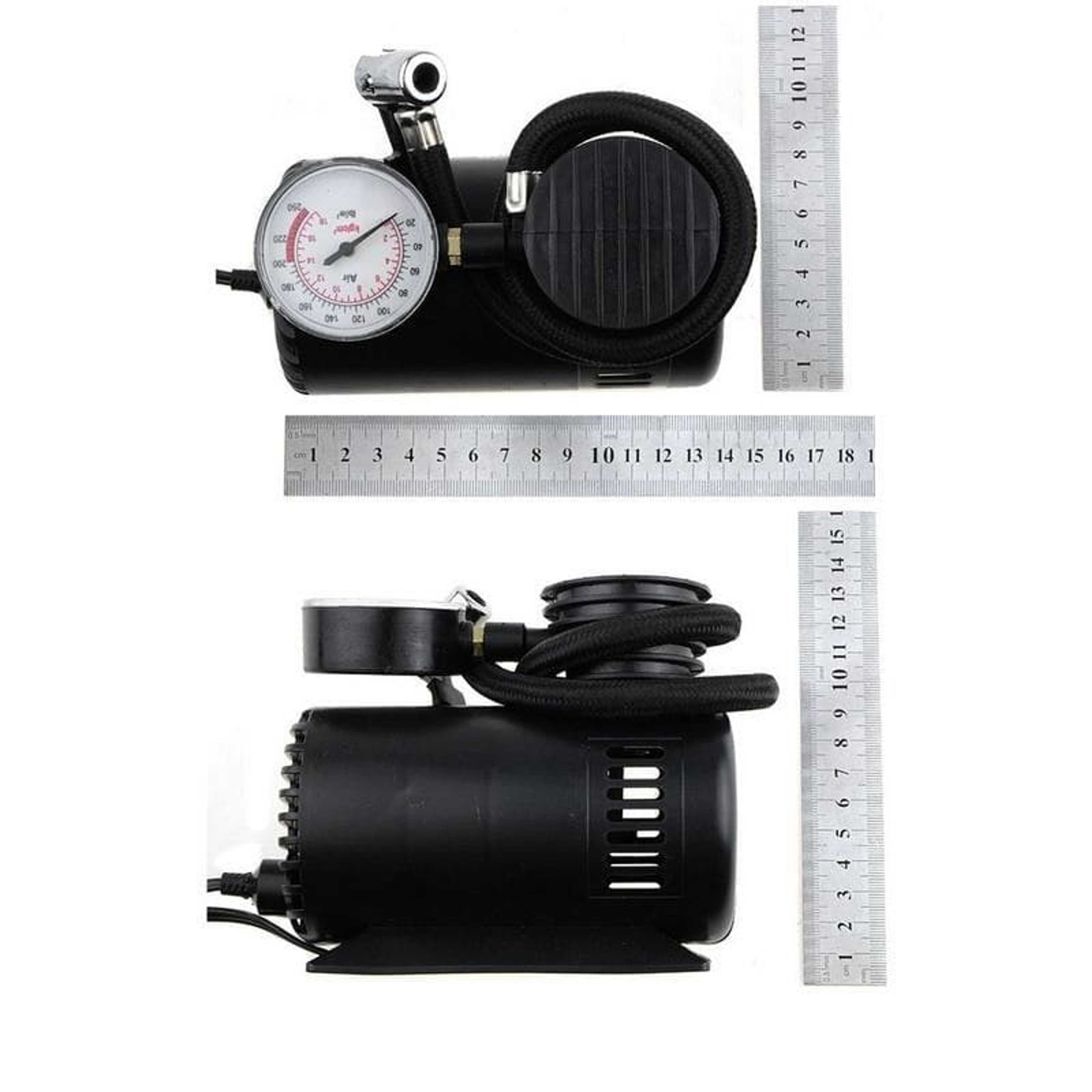 Black Mini 12V 300PSI Car Air Pump Tyre Compressor Portable Electric Car Air Pump