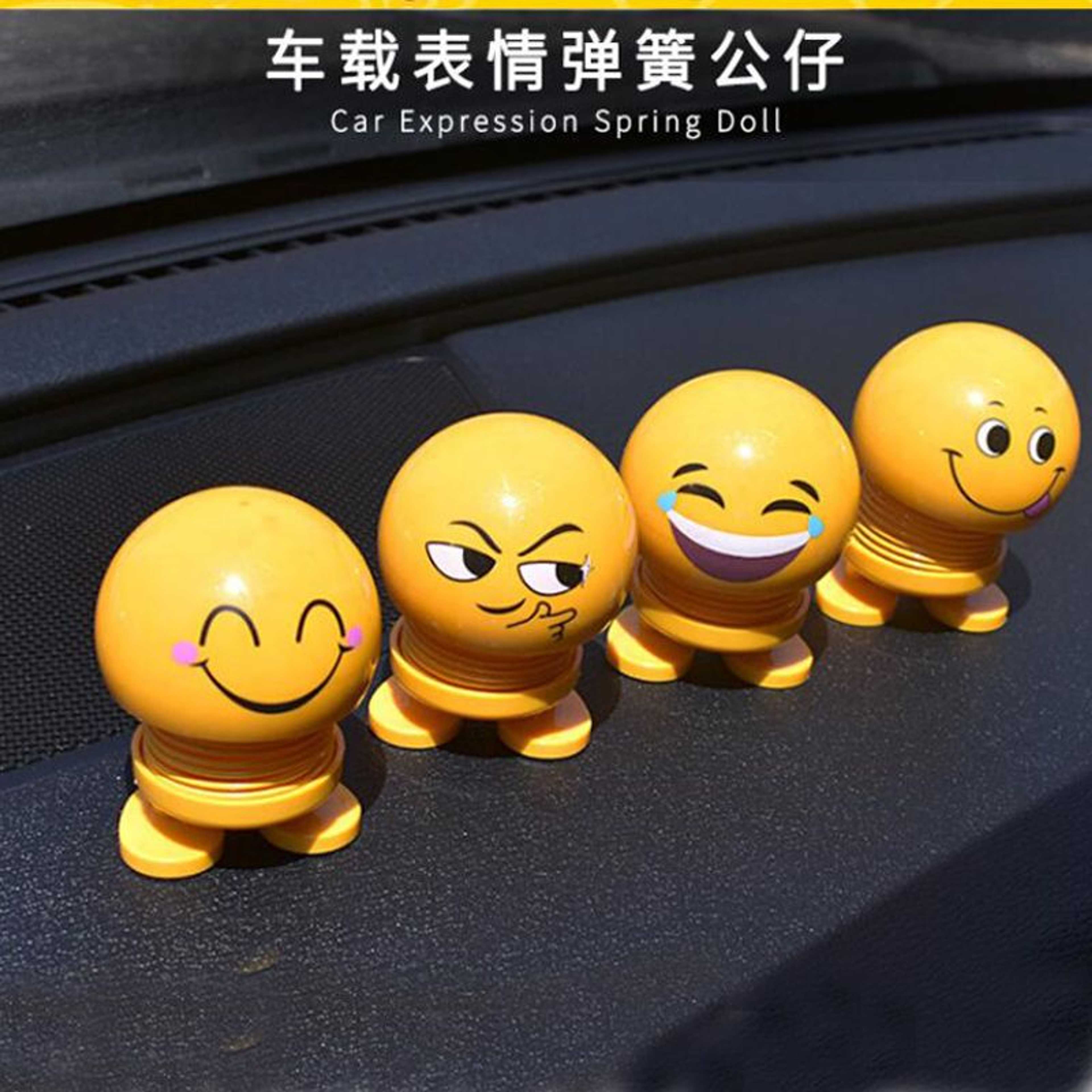 Shaking Doll Smiling Face Spring Doll Car Decoration Cartoon Toys Spring Smile Shaking Head ABS Fanny Dolls Car Ornament