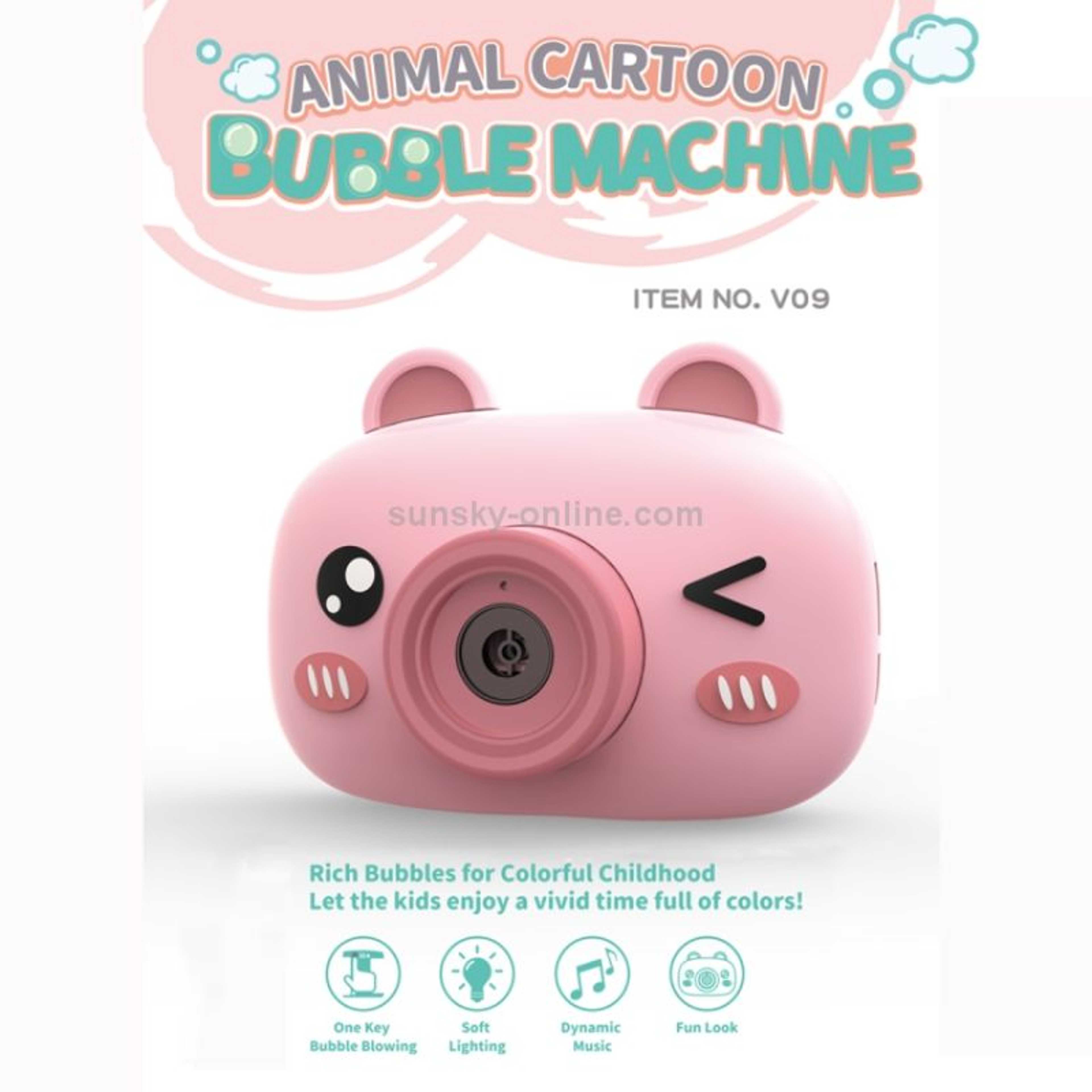 JJRC V09 Cartoon Animal Shape Bubble Maker Machine Toy ( pink )