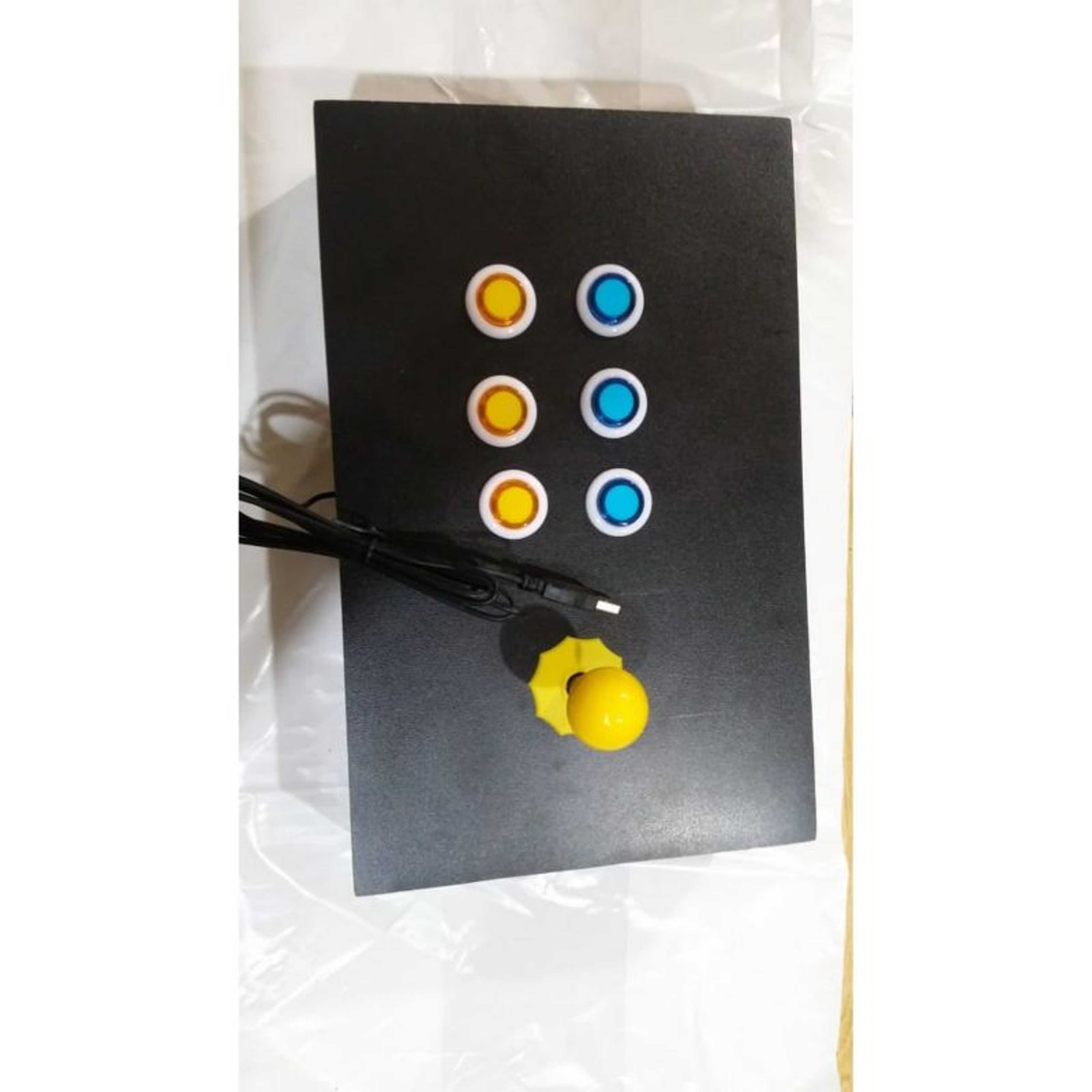 Smooth Usb Game Controller Customized Black Wooden Box Panel Joystick 6 colored Buttons Game Arcade