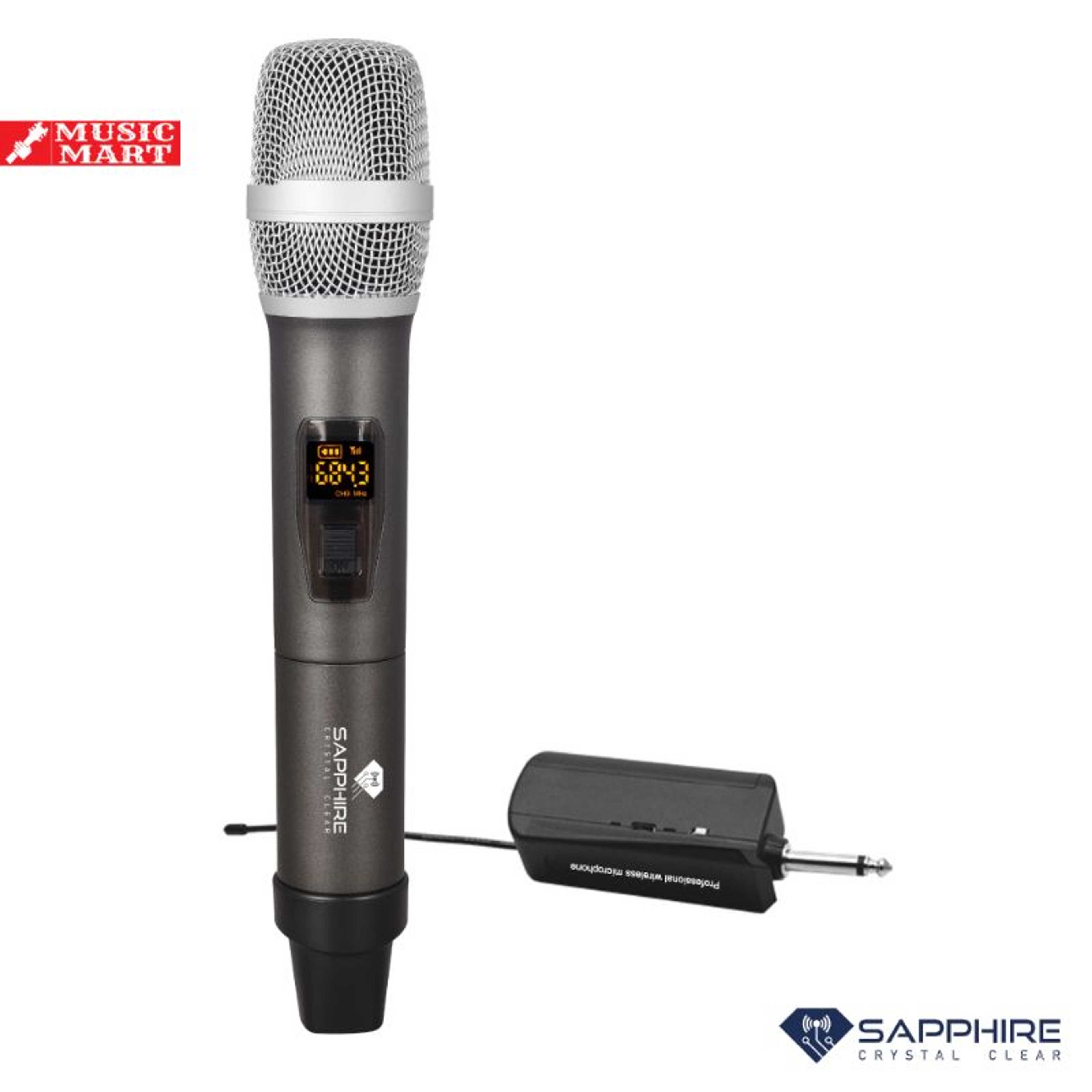 PREMIUM QUALITY DYNAMIC WIRELESS MICROPHONE - FREQUENCY UPTO 65ft - UniDirectional POLAR PATTERN - EXCELLENT REPRODUCT OF VOICE AND MUSIC - PROFESSIONAL QUALITY SOUND PRODUCTION - CRYSTAL CLEAR SOUND