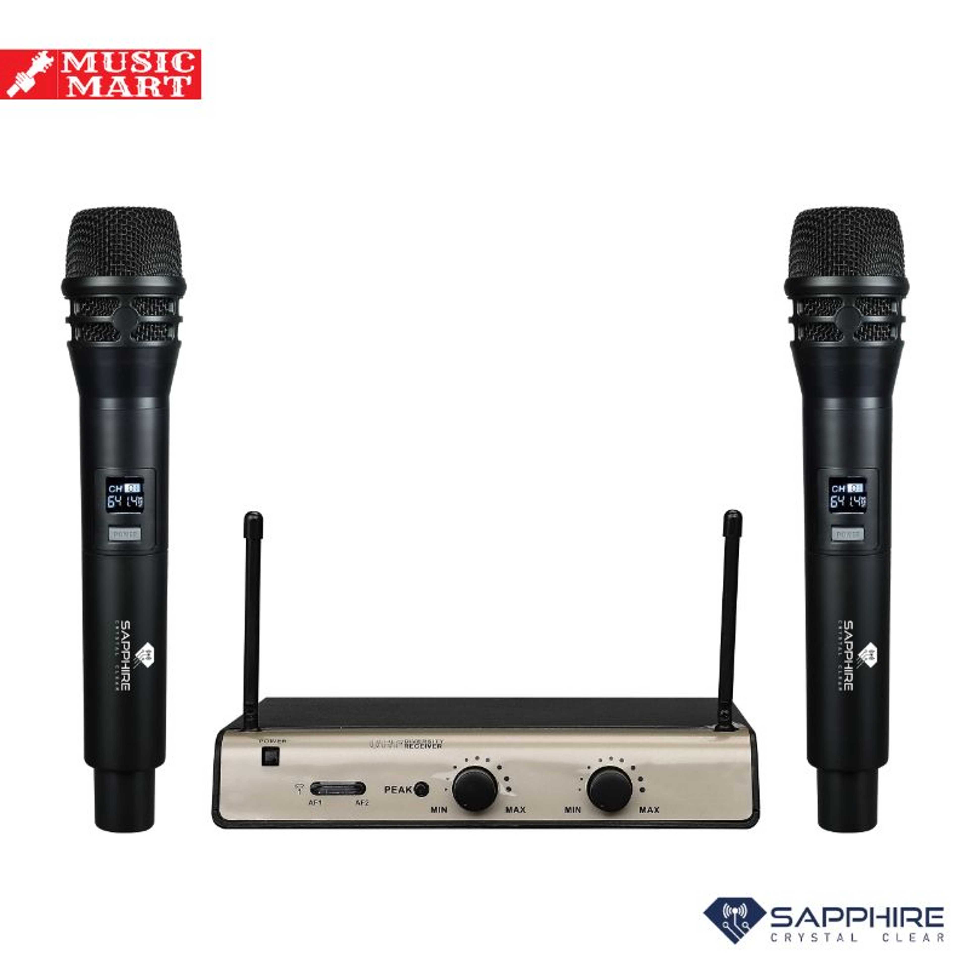 SP-SF937 Dual Handheld Wireless System - DUAL CHANNEL - STABLE SIGNAL & CLEAR SOUND - INDEPENDENT MIC VOLUME CONTROL - CONVENIENT POWER SWITCH - Wireless transmission effective range 65ft