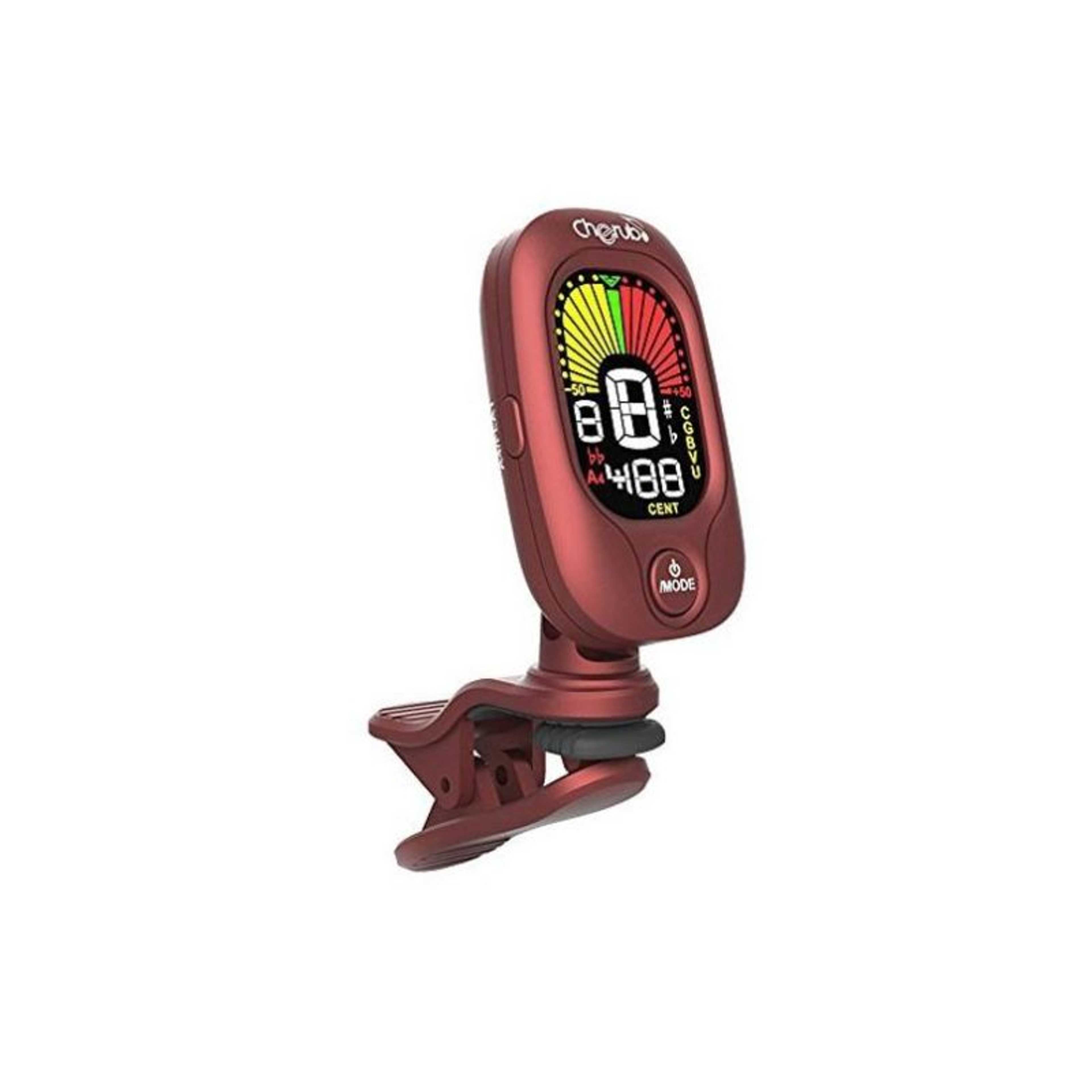 Clip Metro-Tuner (Chromatic/Guitar/Bass/Violin/Ukulele C/Ukulele D) Red