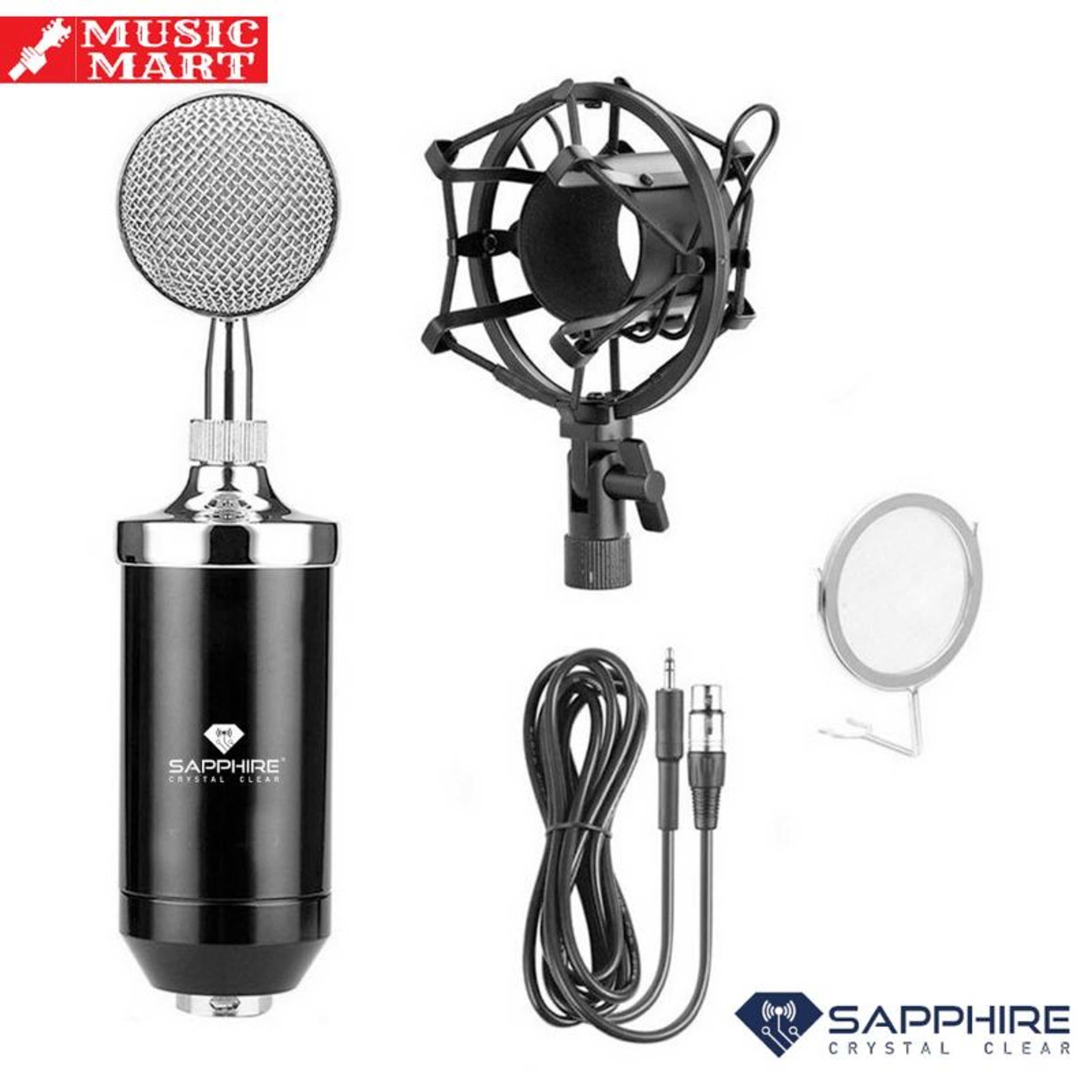 STYLISH ELEGANT STUDIO MICROPHONE BEST FOR VOCAL RECORDING - HIGH QUALITY - CARDIOID POLAR PATTERN CRYSTAL CLEAR SOUND QUALITY - BEST FOR HOME STUDIO - STYLISH DESIGN