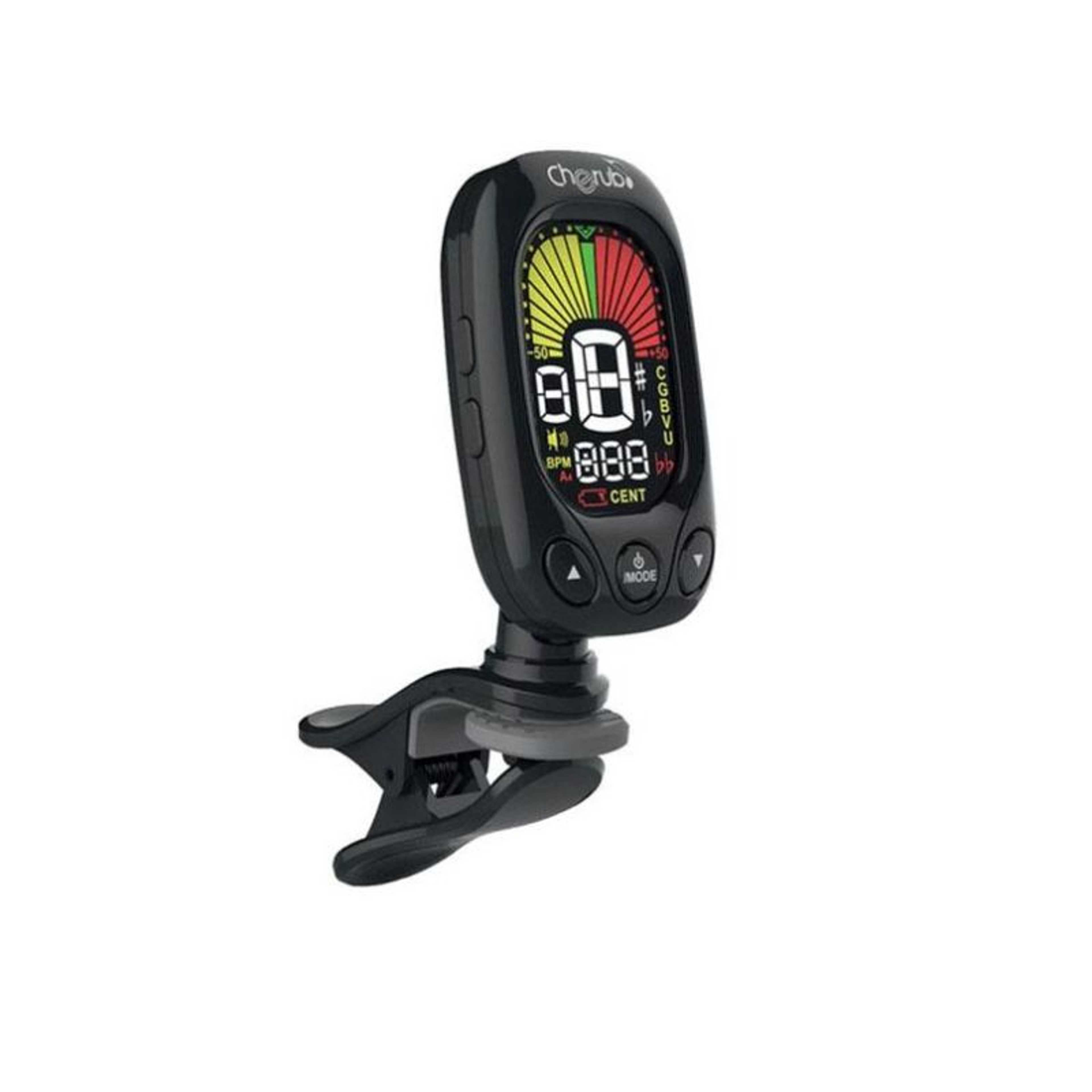 CHERUB Clip Metro-Tuner (Chromatic/Guitar/Bass/Violin/Ukulele C/Ukulele D) Black