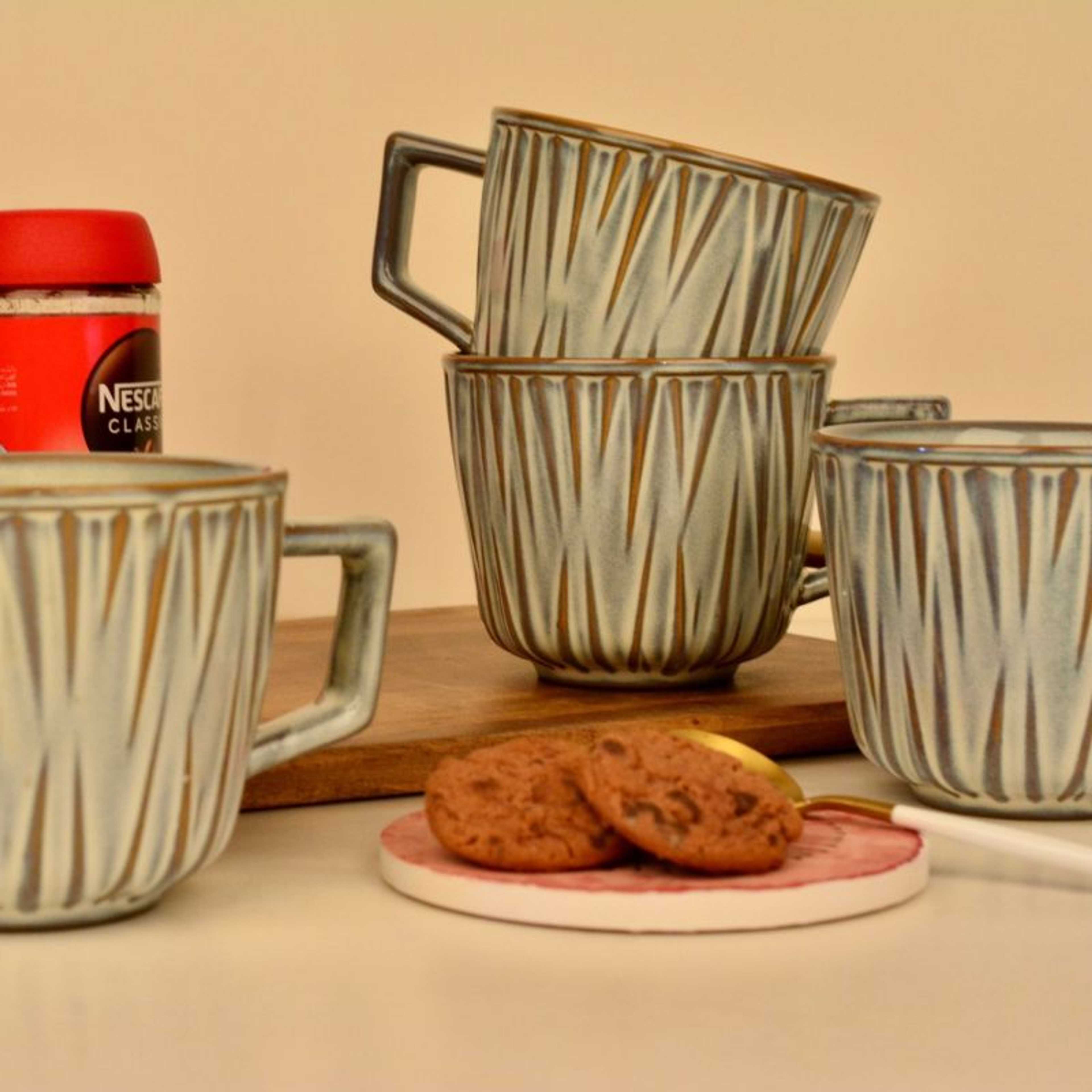 Montpeller Coffee Mugs - Caramel Blue - Product Main Image