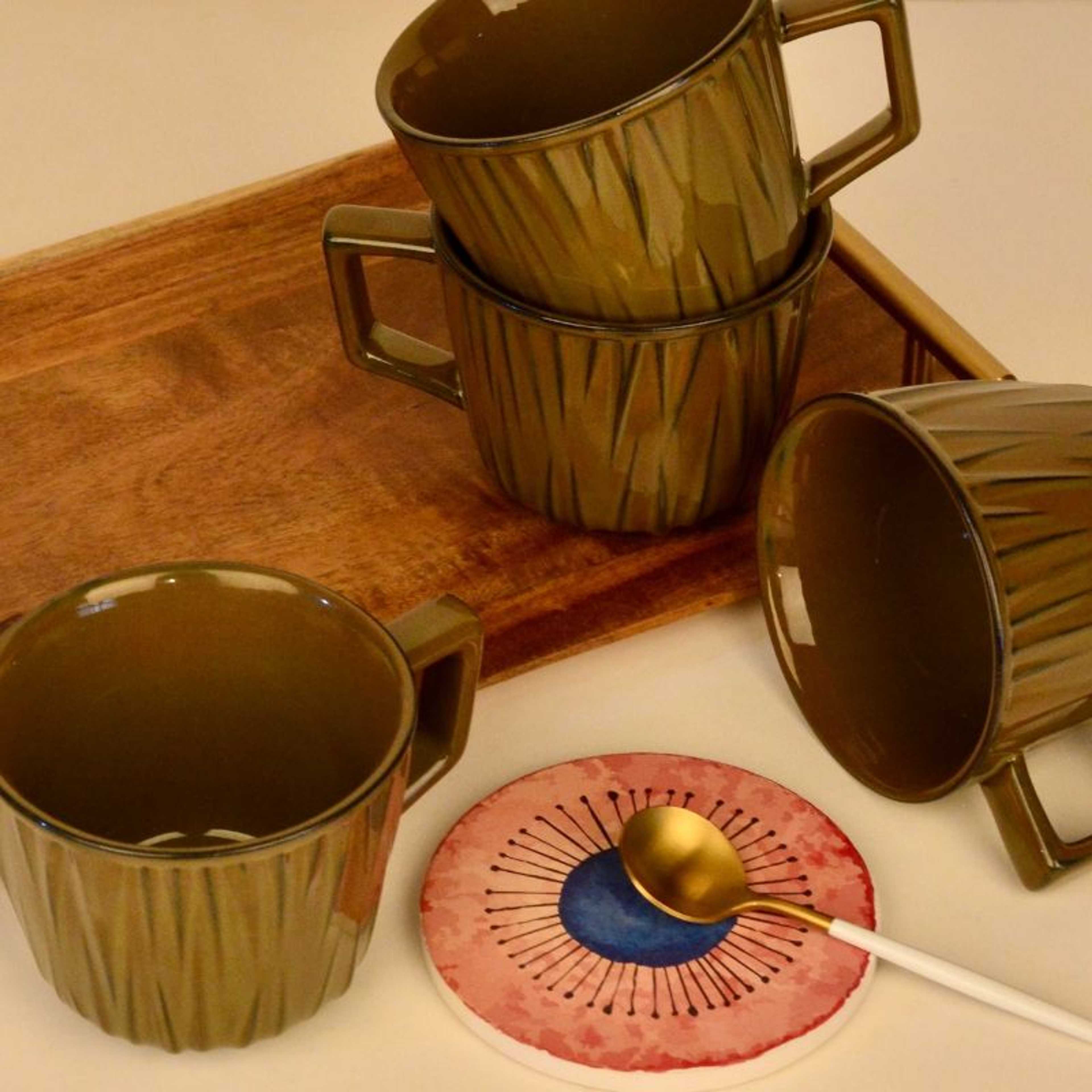 Montpeller Coffee Mugs - Deep Green - Product Main Image