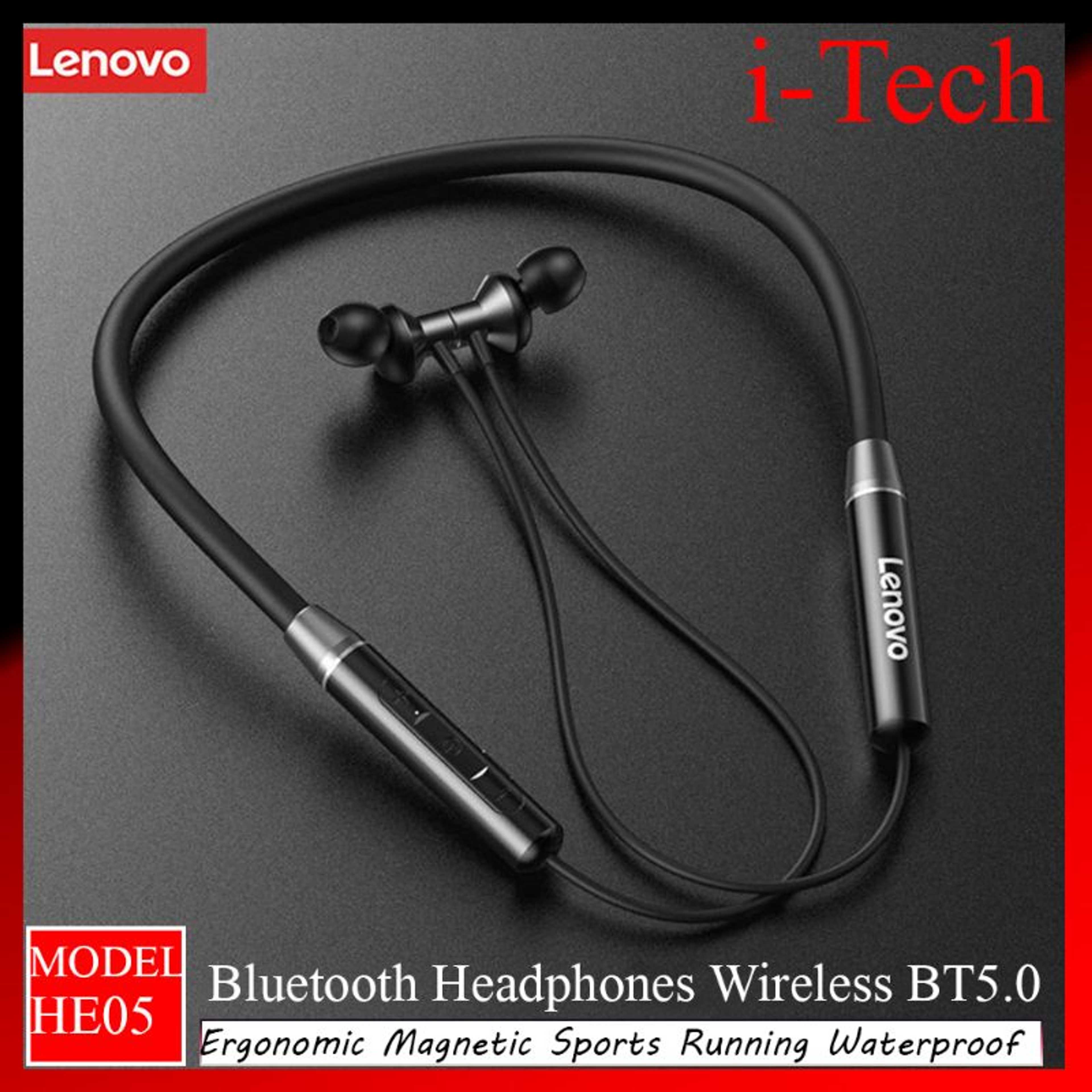 Lenovo HE05 Bluetooth Headphones Wireless BT5.0 Ergonomic Magnetic Sports Running Waterproof Earphones Noise Canceling