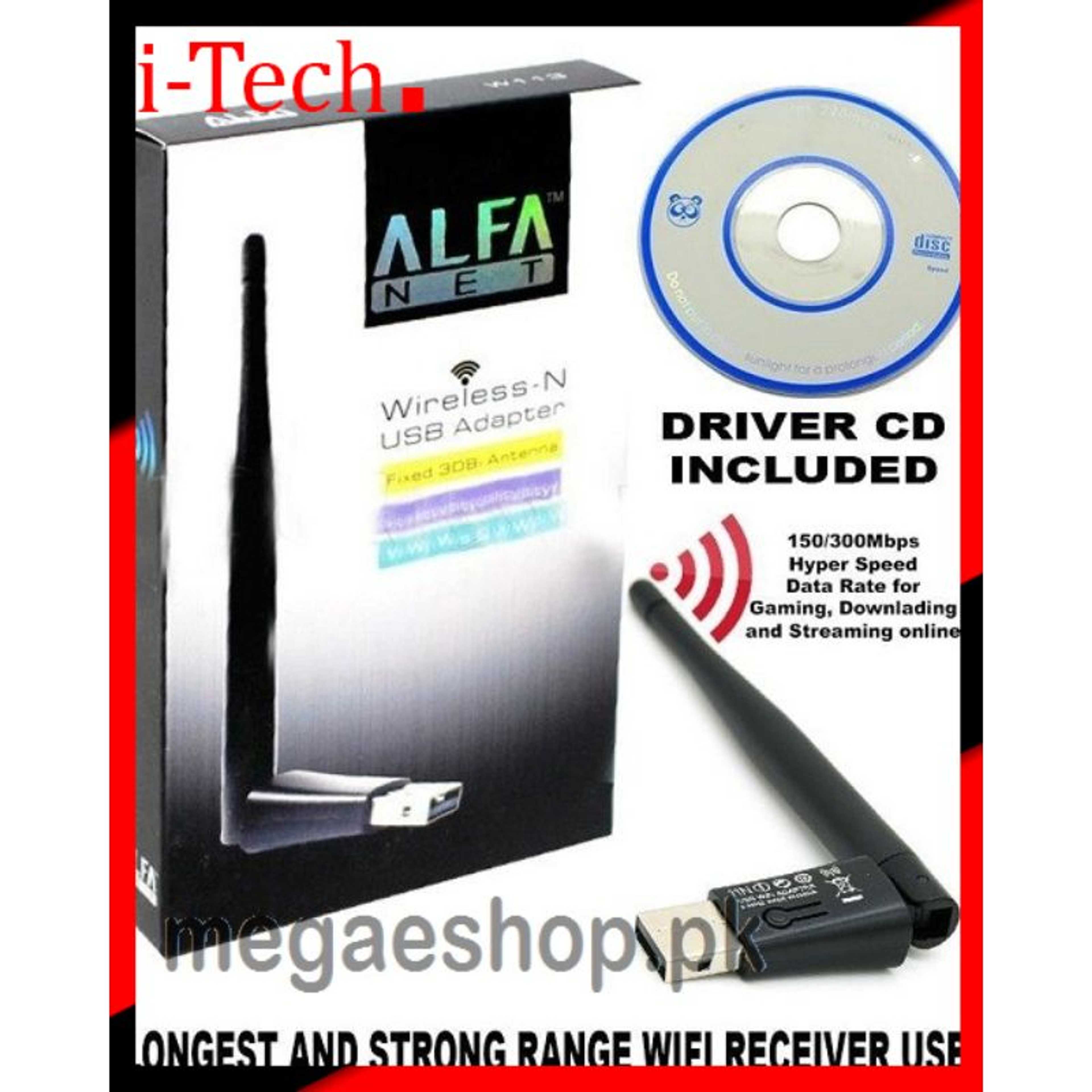 Alfa Wifi Usb W113 3dbi Mt 7601 Anteena Adopter - Wifi USB Adapter LAN Card 300 Mbps With Driver CD for PC