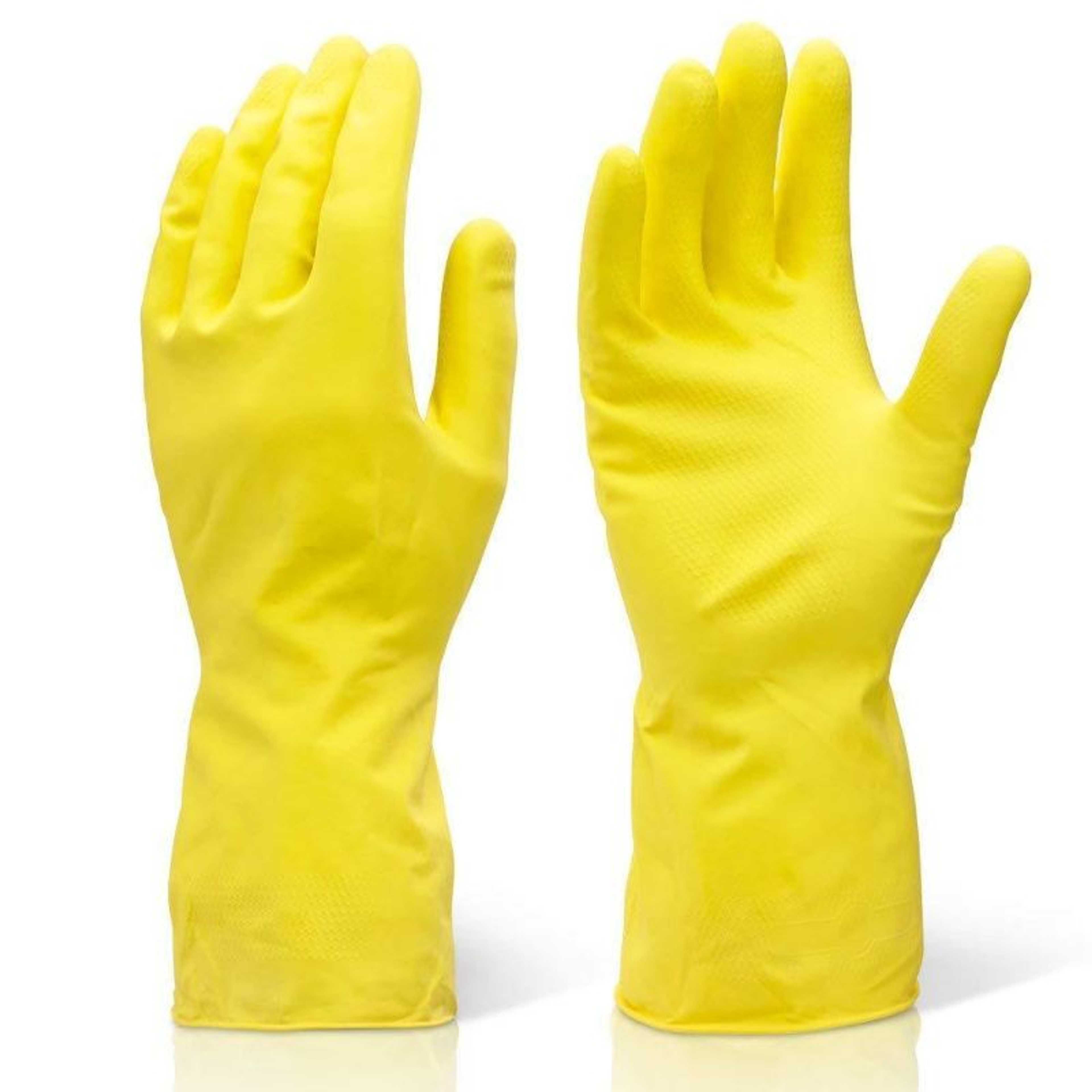 Industrial Cleaning & Washing Up Rubber Gloves  Yellow