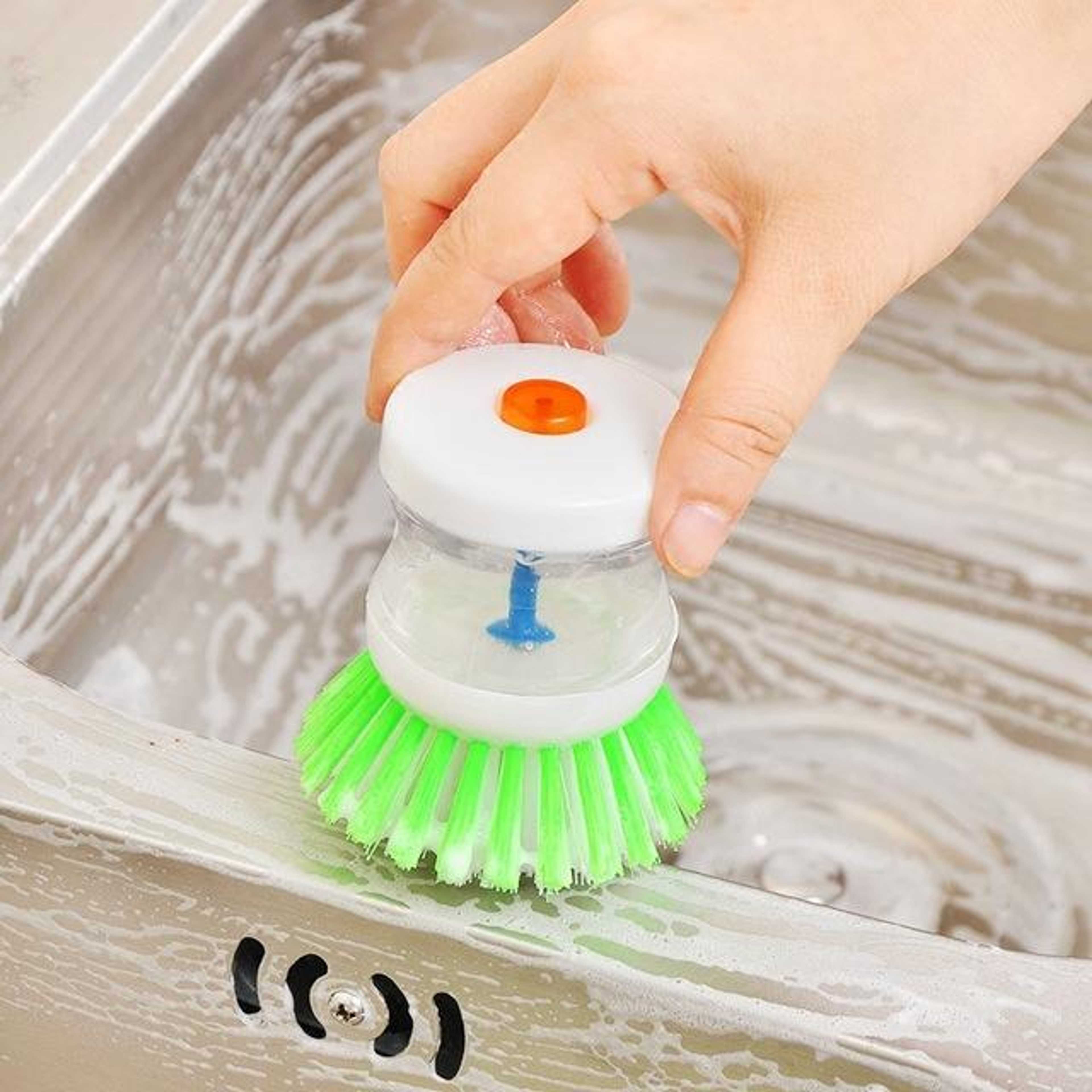 2020 Fashion New Arrival Kitchen DishWashing Brush Utensils Pot Dish Brush With Washing Up Liquid Soap Dispenser Plastic