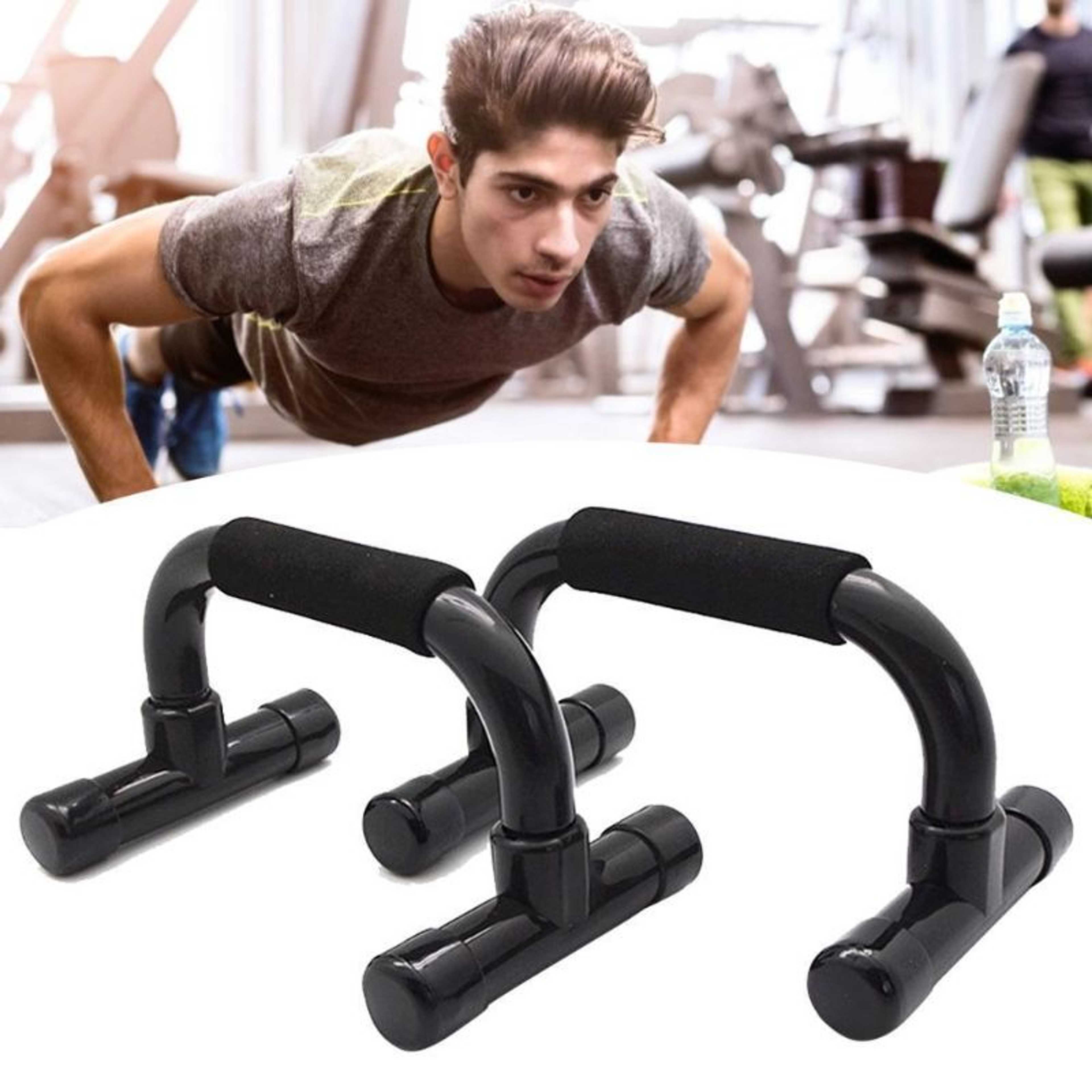 1 Pair Fitness Push Up Pushup Stands Bars Sport Gym Exercise Training Chest Bar Sponge Grip Trainer For Body Building - Black