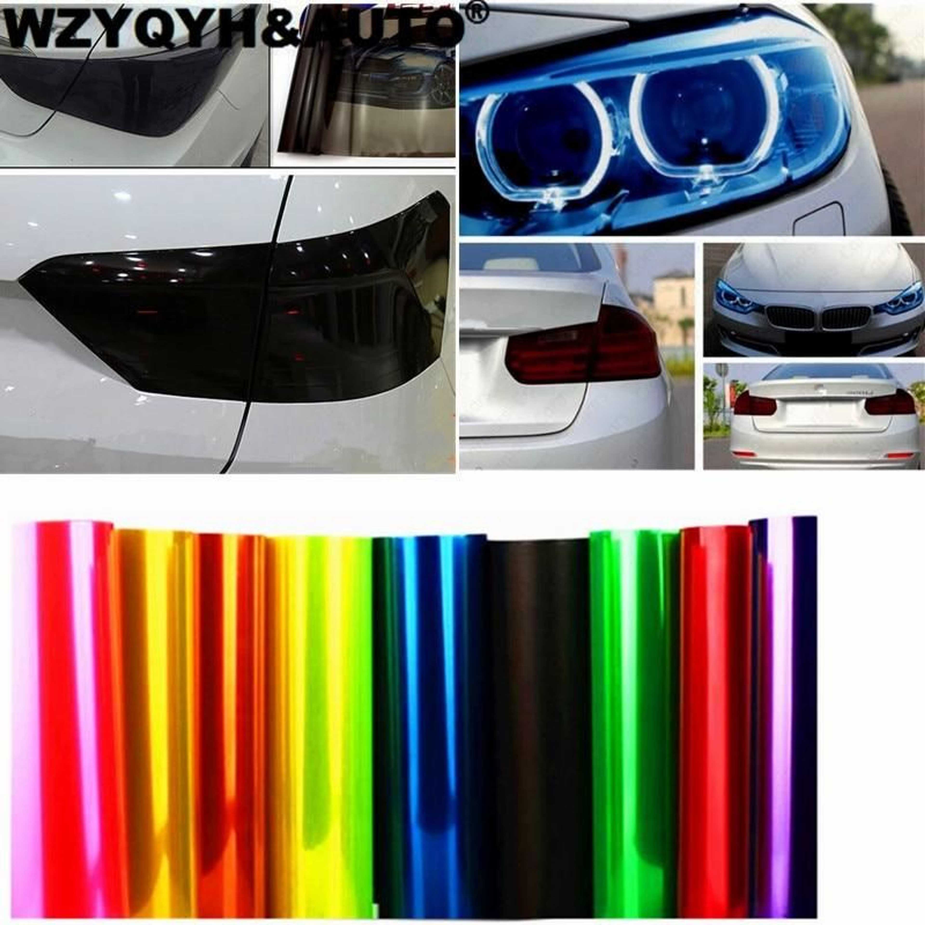 30cm*1m Auto Car Sticker Smoke Fog Light HeadLight Taillight Tint Vinyl Film Sheet Available Car Decoration Decals Car Styling(yellow)