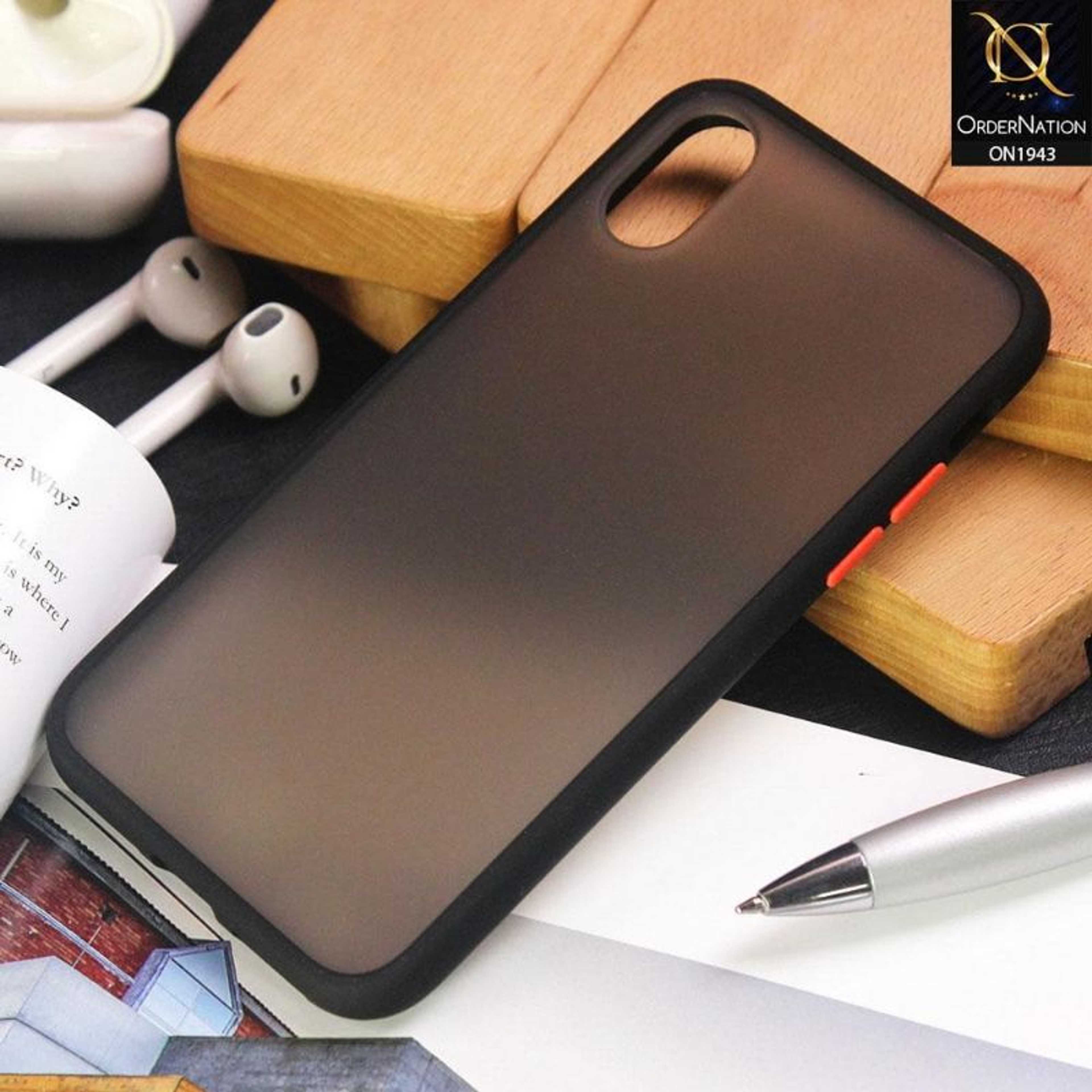 iPhone XR Cover - Black - Luxury Semi Tranparent  Color Frame Matte Hard PC Protective Case