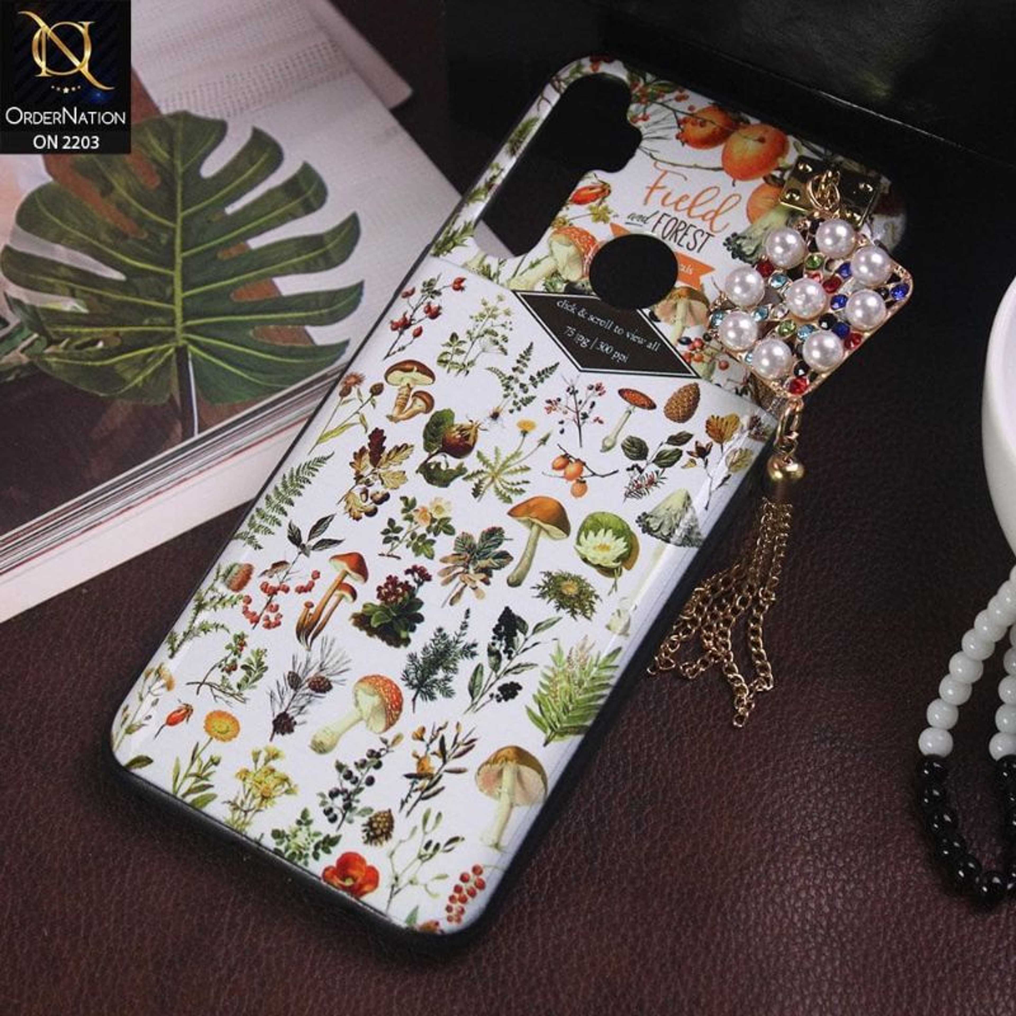 Realme 5 Cover - Design 8 - Luxury Flower Pattern Hard Shell Case
