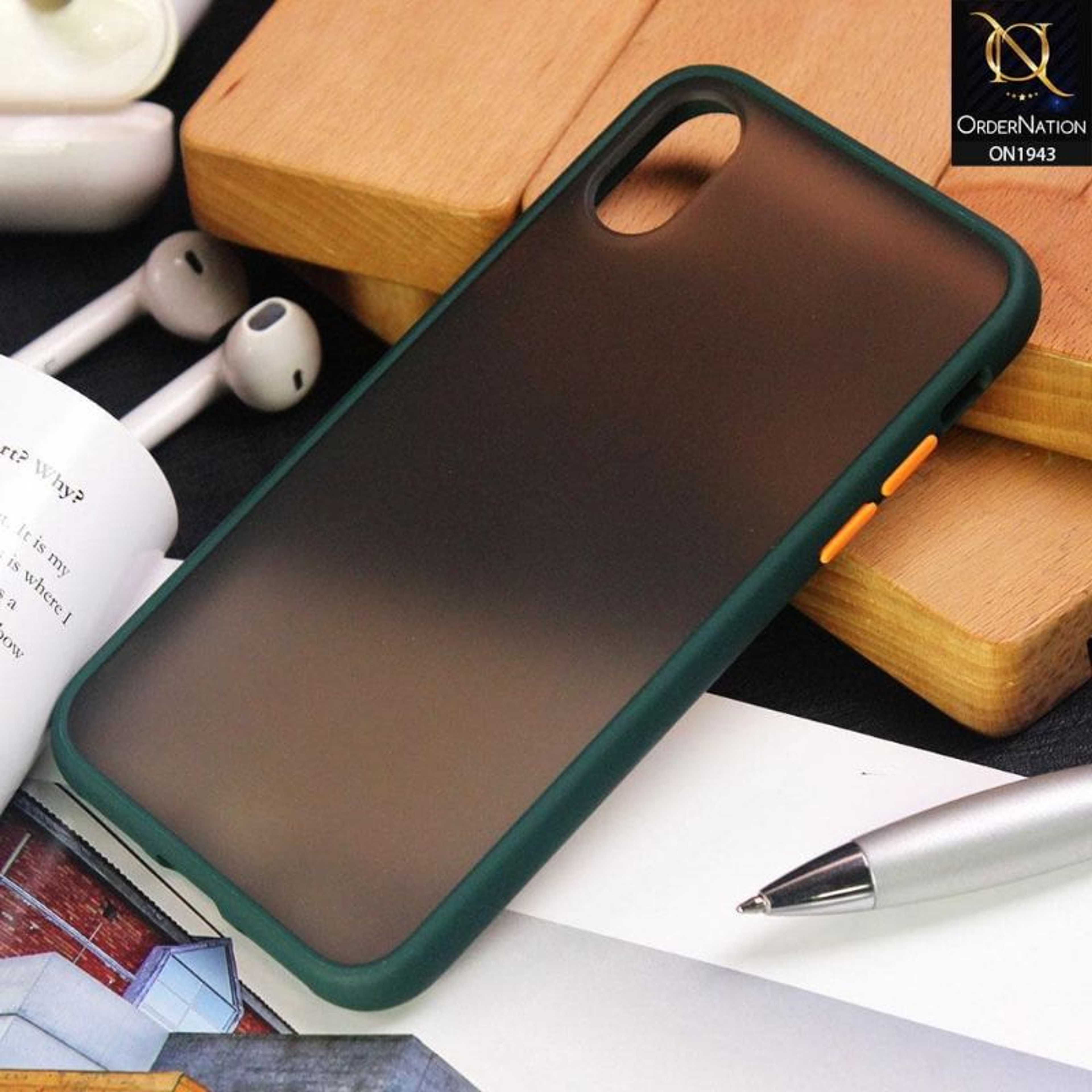 iPhone XS / X Cover - Dark Green - Luxury Semi Tranparent  Color Frame Matte Hard PC Protective Case - Product Main Image