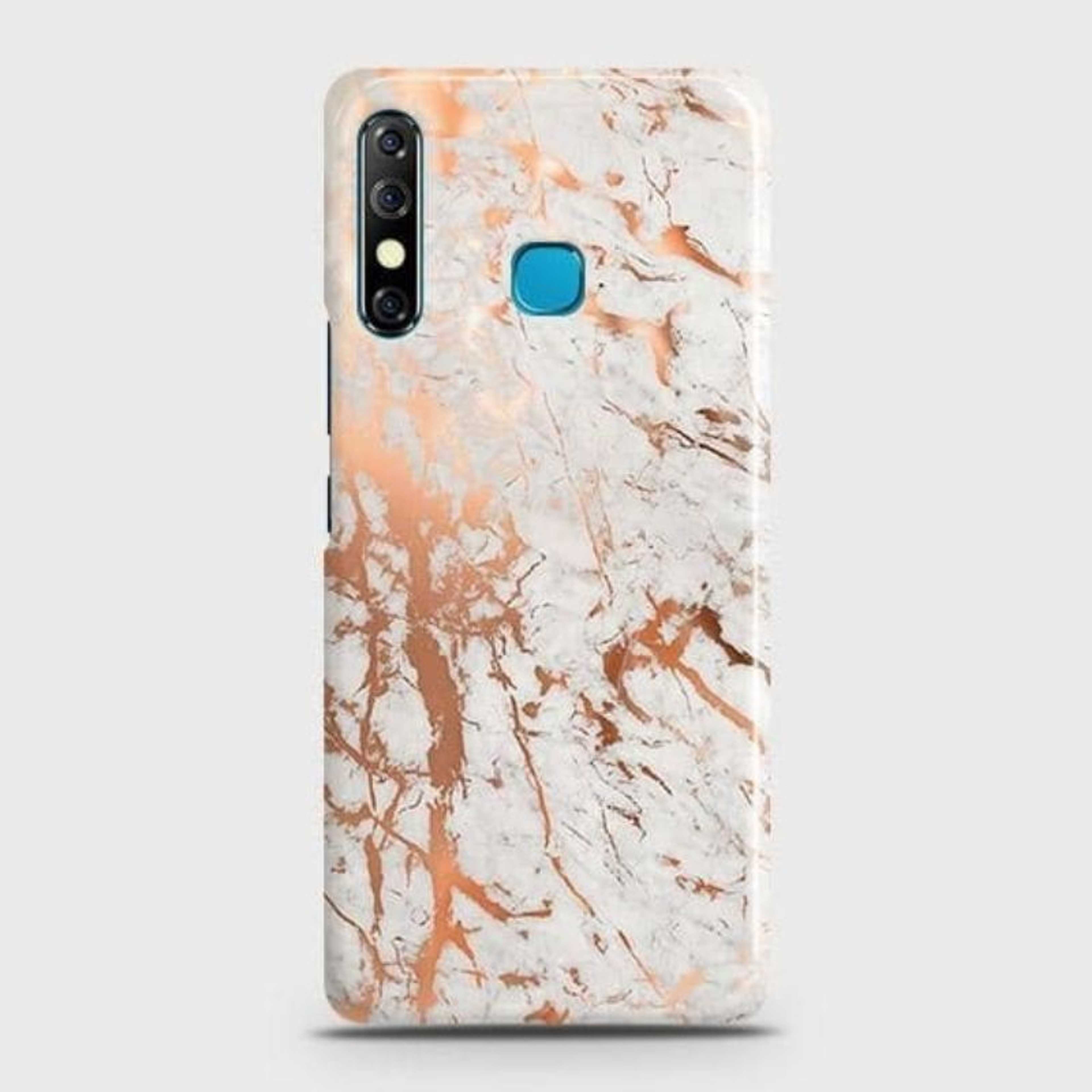 Tecno Spark 4 Cover - In Chic Rose Gold Chrome Style Printed Hard Case with Life Time Colors Guarantee