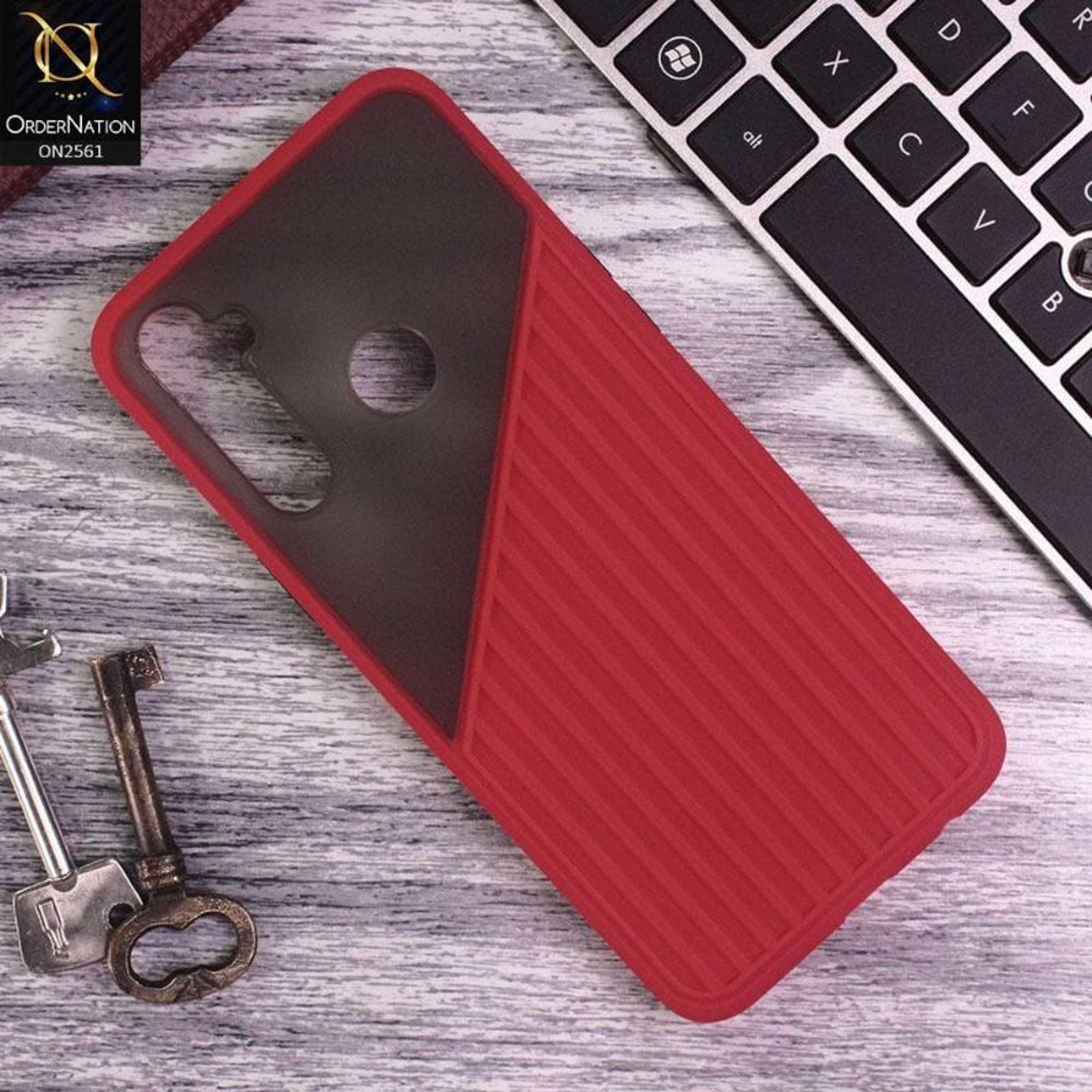 Realme 5 - Red - New Half And Half Pattern Soft Case