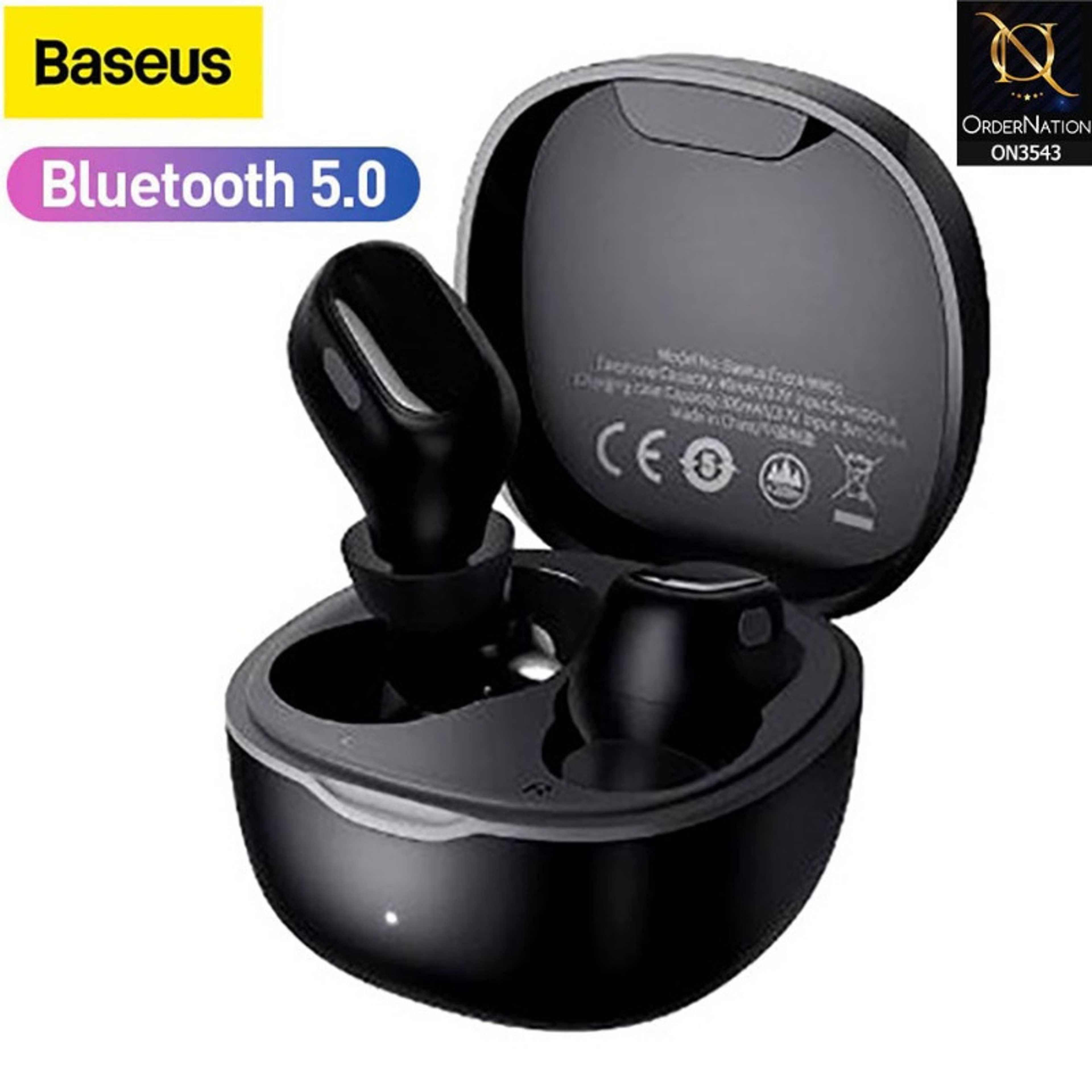 Baseus WM01 TWS Bluetooth 5.0 Headset Earphone - Black - Product Main Image