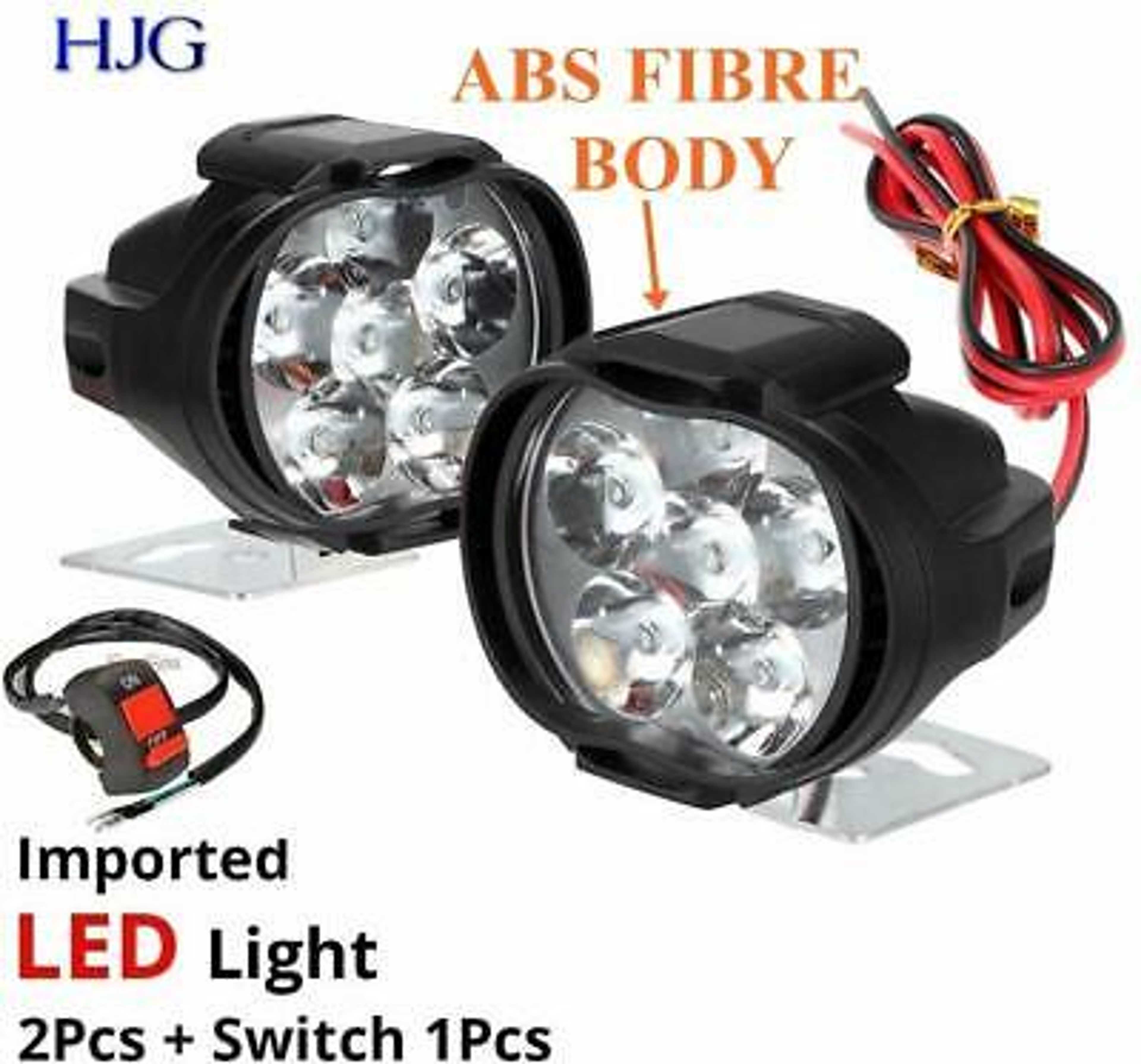 2 Pcs 6 LED Motorcycle Light Headlight Assembly 10W 1000LM+Switch Universal all bike Scooter Fog Spotlight 6000K White Car DRL Lamp