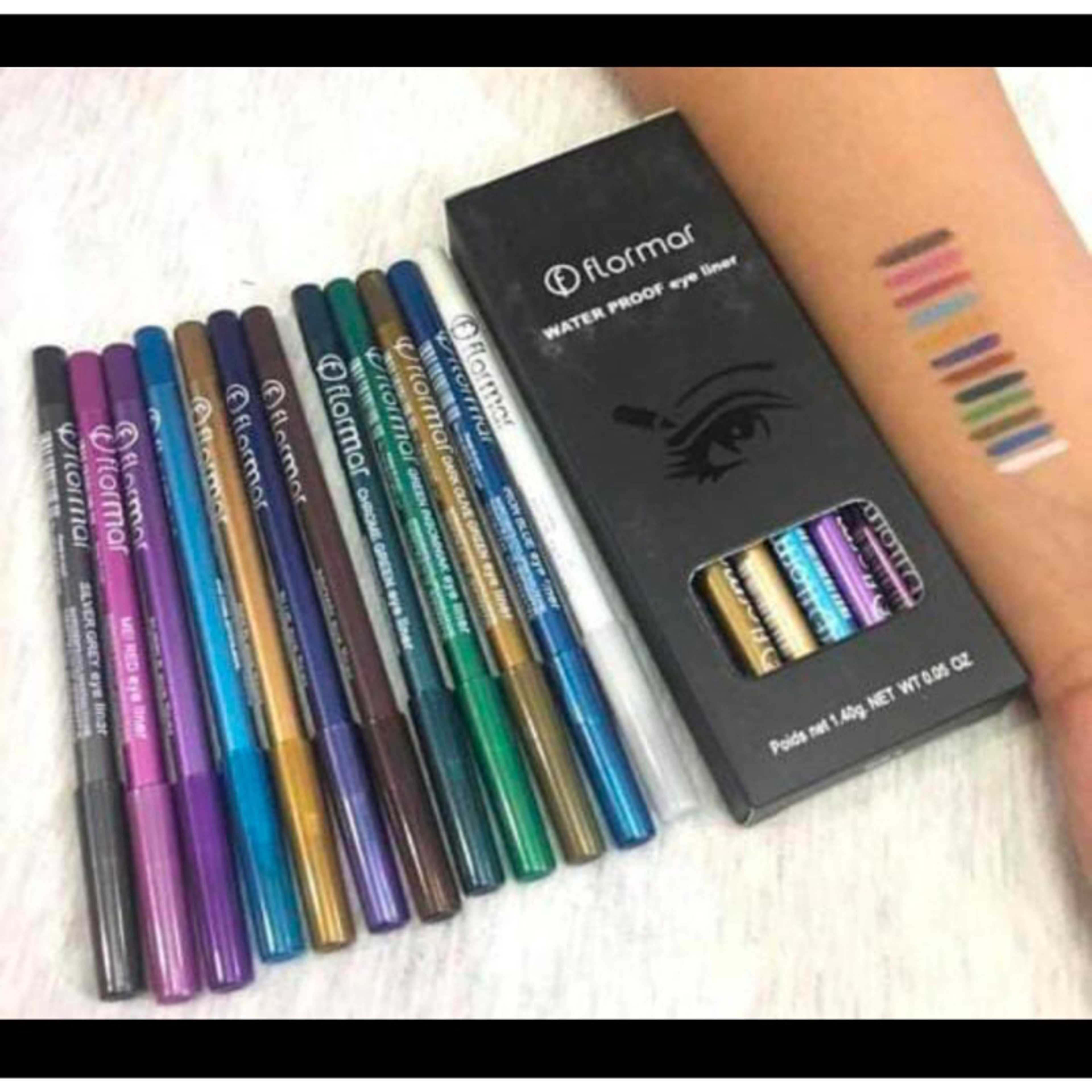 New_Flormar Glitter Eye And Lip Liner Pencil Pack Of 12 - Product Main Image