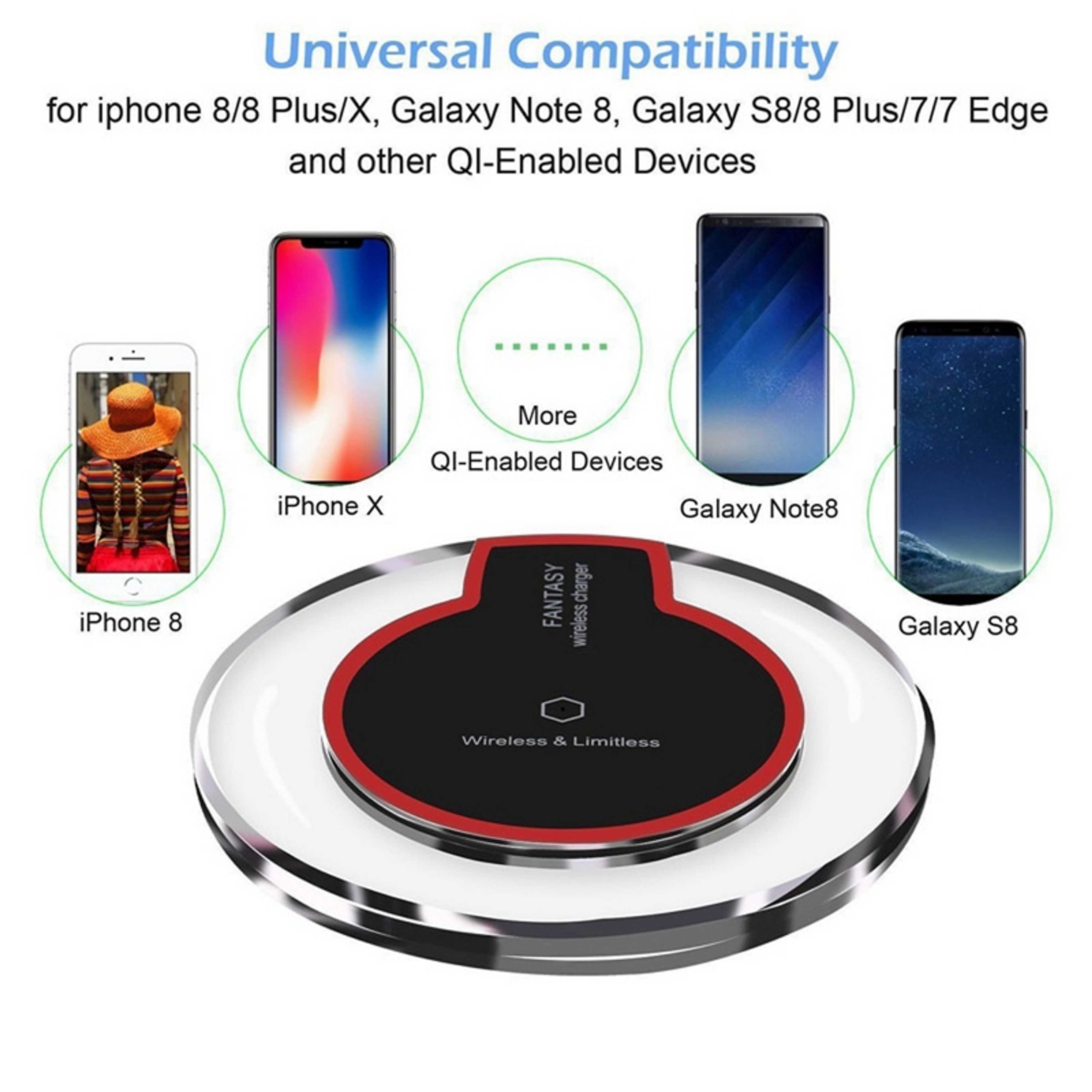 Universal Qi Charging Pad Mobile Phone Adapter Dock Station Wireless Charger