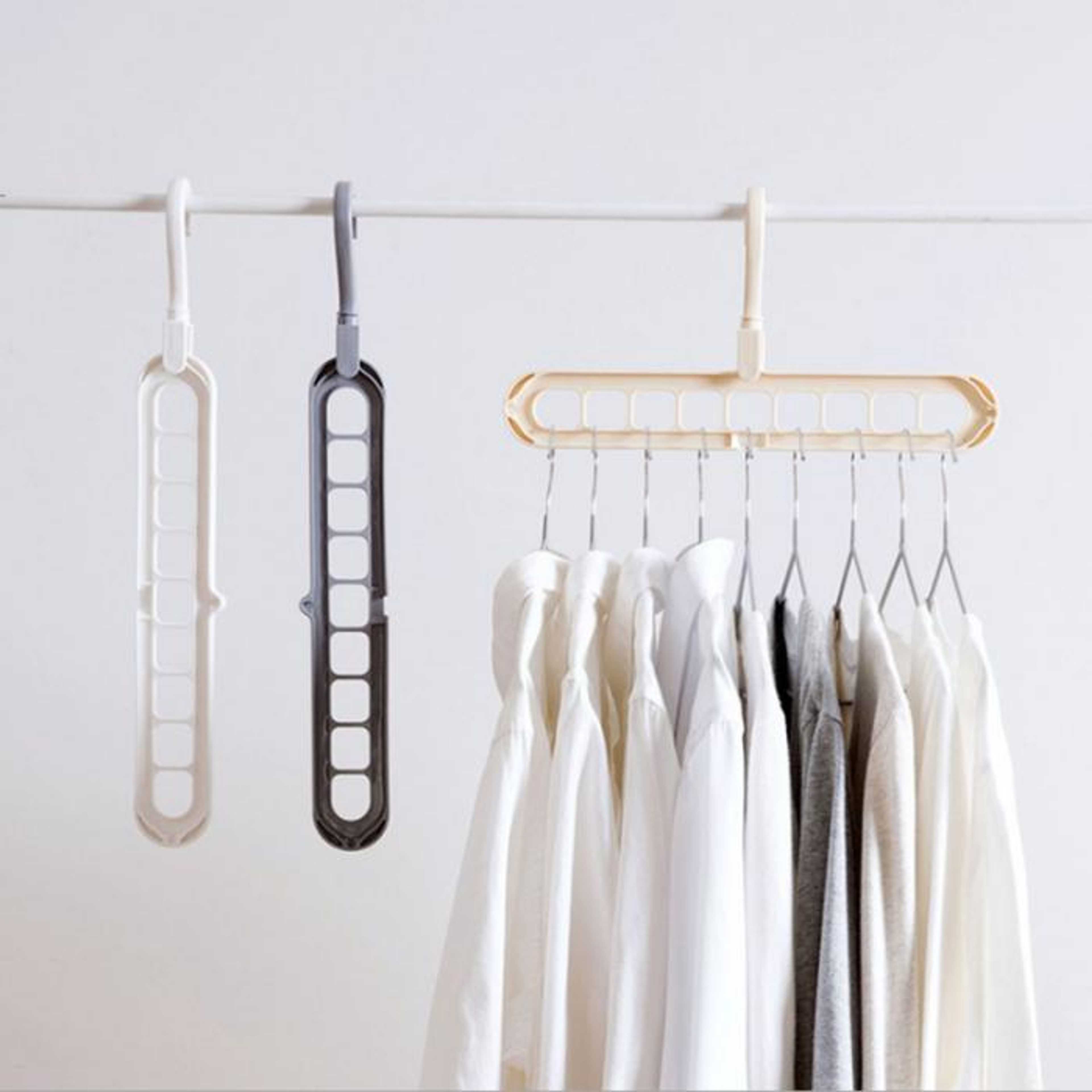 Pack Of 5 Rotate Anti-Skid Folding Hanger Portable Hanging For Home Wet Dry Clothes