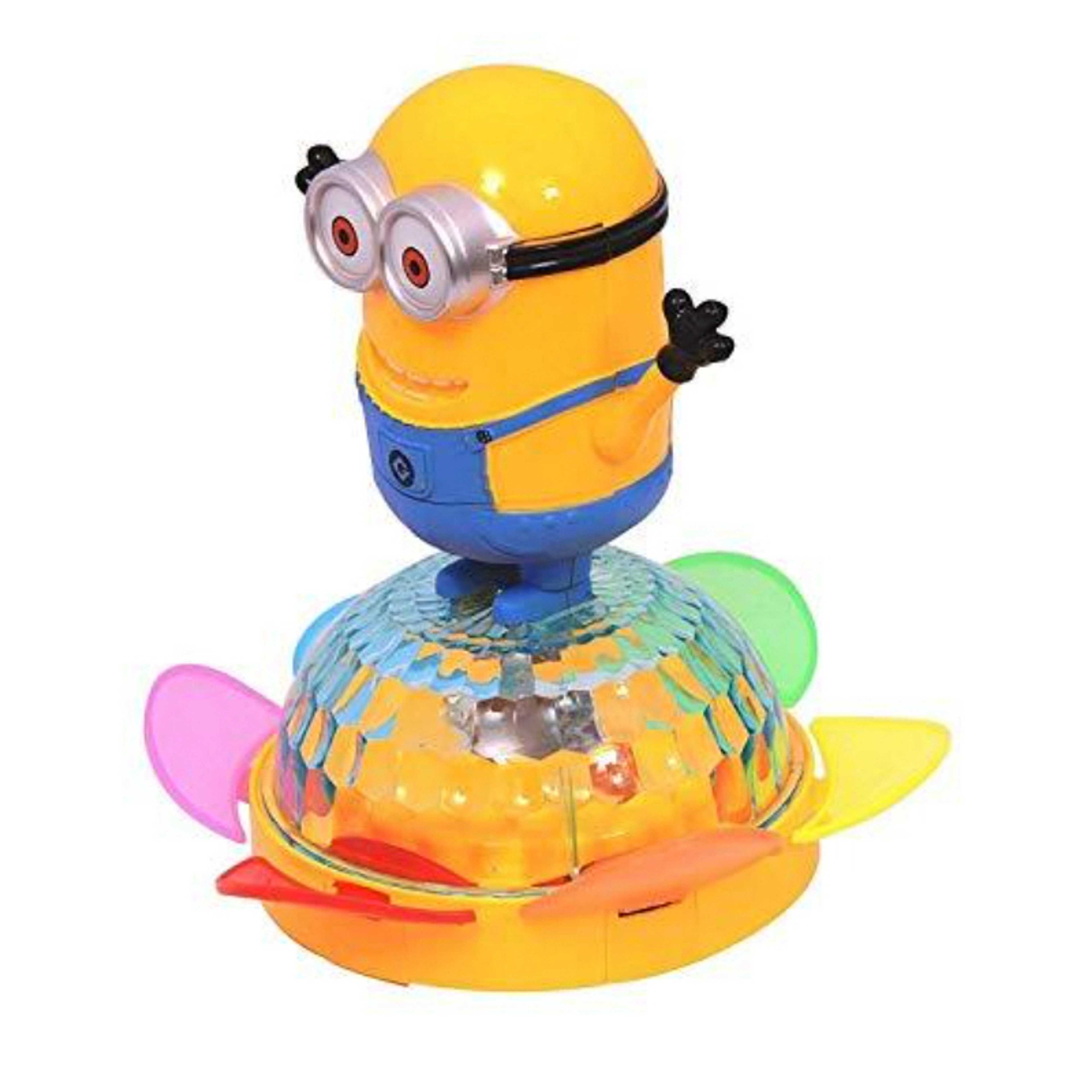 Battery Operated Unique Spin Musical Rotating Dancing Minions 4D Lights & Sounds Toy