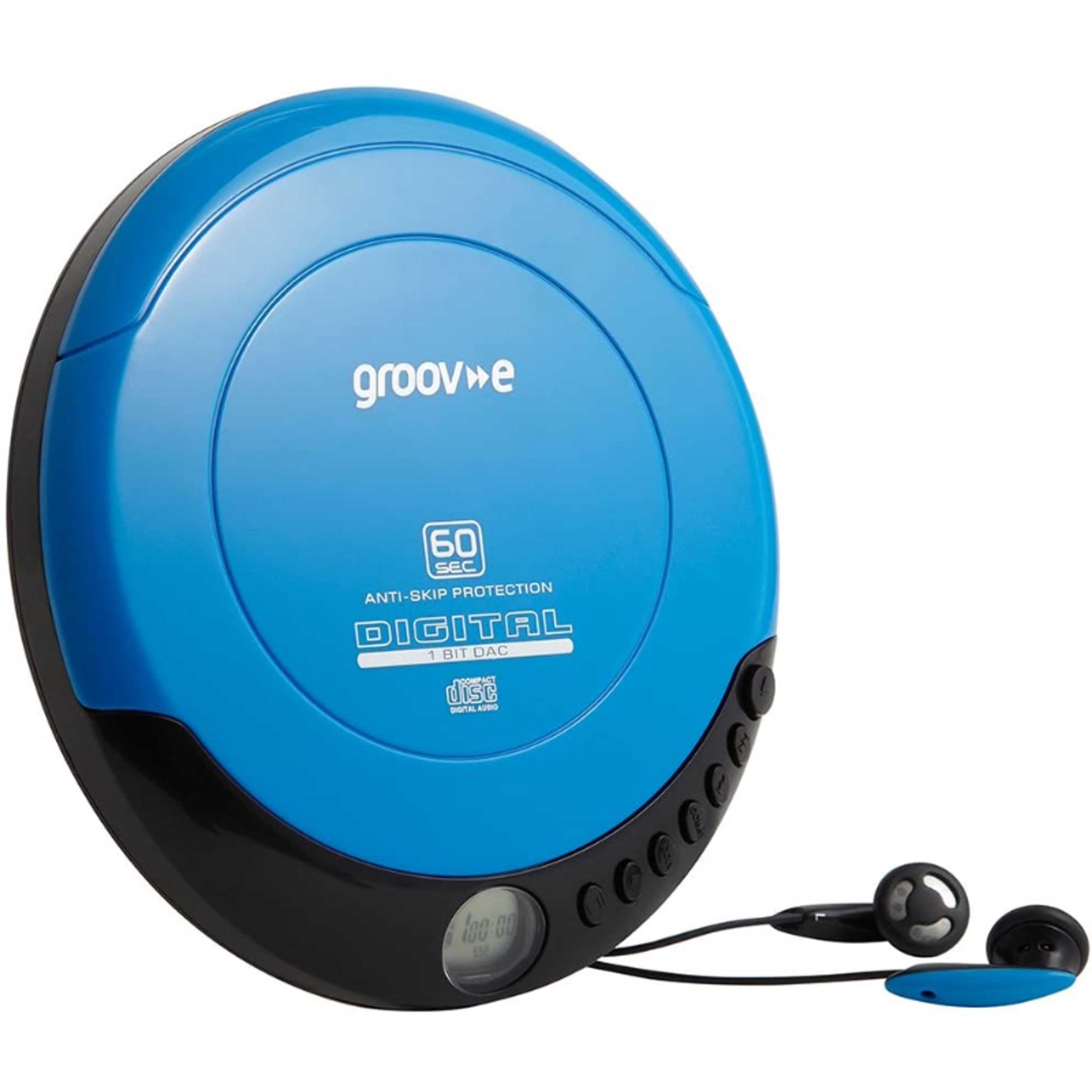 Groove Retro Personal CD Player Programmable Memory LCD Display Anti-Skip Protection And Earphones