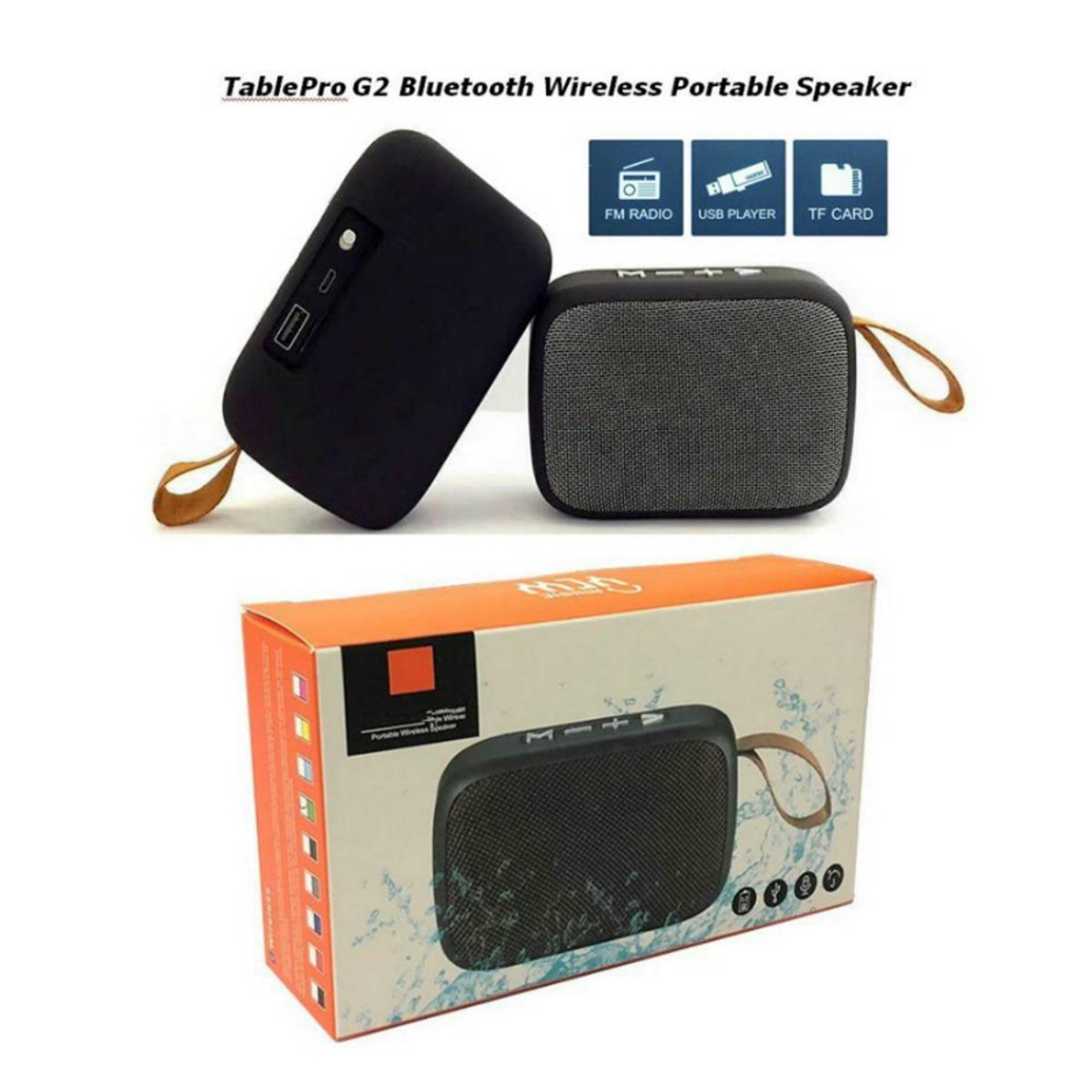 Portable Bluetooth Speaker Table Pro MG2 Music Player Mp3 Stereo Audio FM Radio Splash Proof