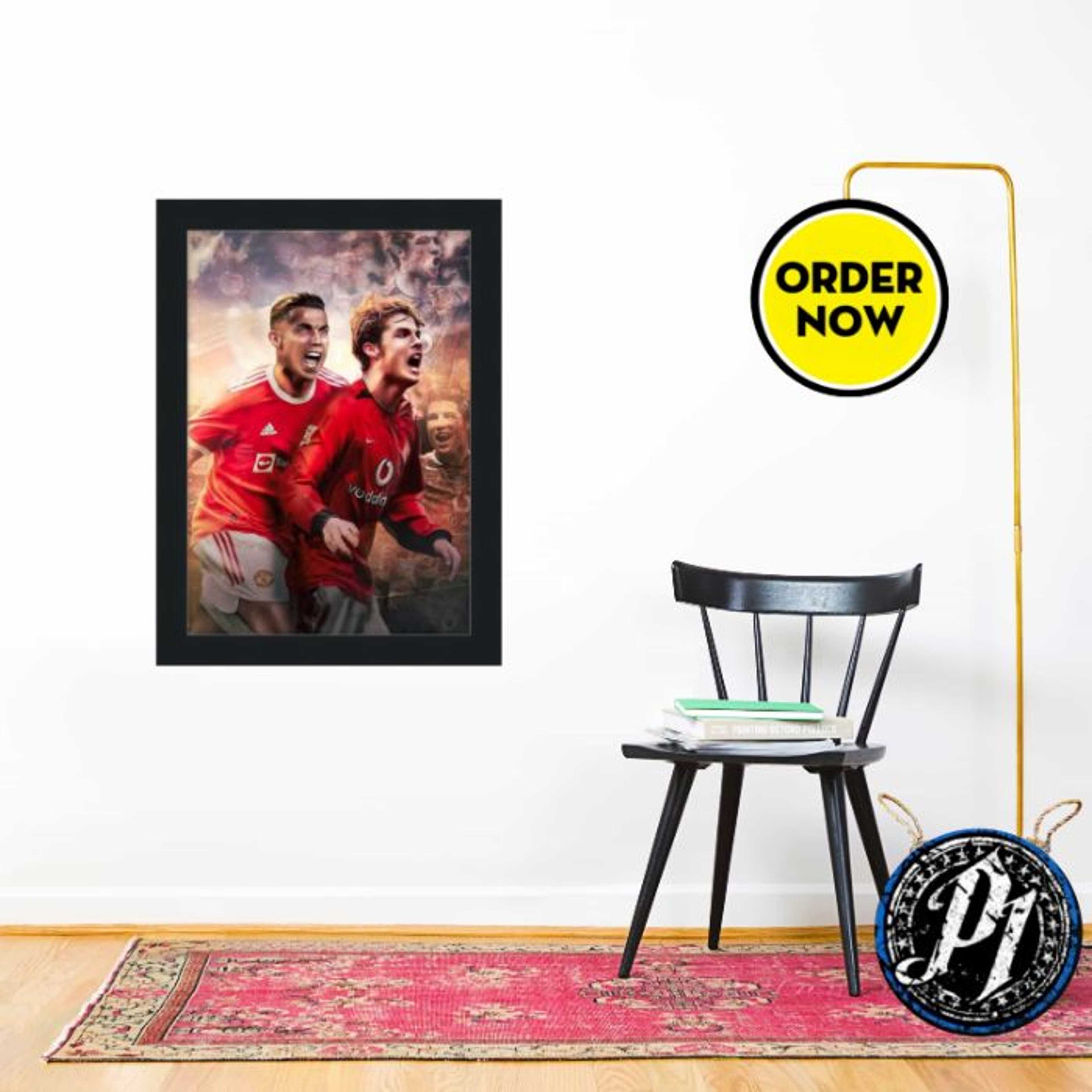 Ronaldo � The MANU Kid Homecoming - Modern Matte Black Wooden Wall Frame � A4 (8 x 12 inches) - Product Main Image