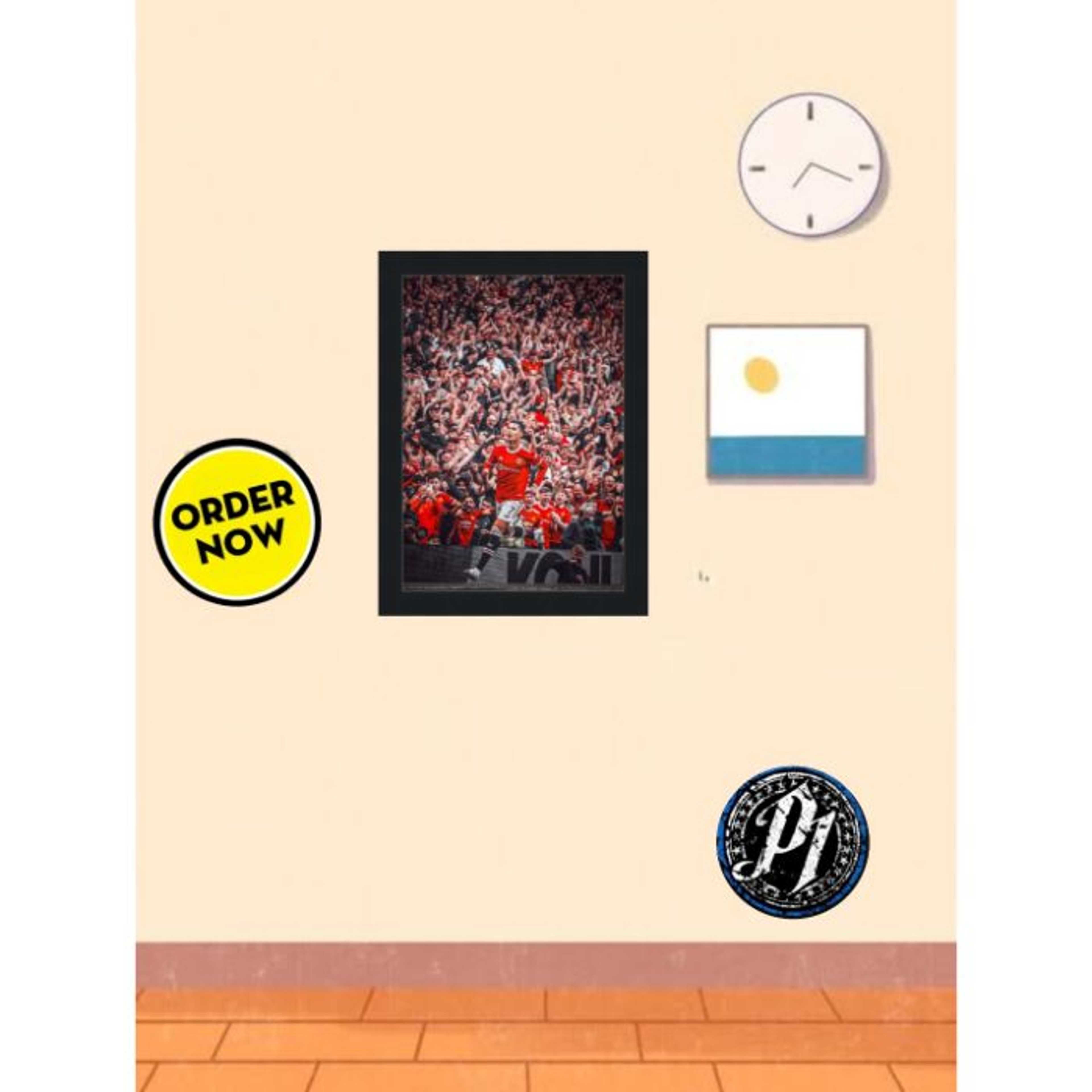 Ronaldo � The MANU Kid - Modern Matte Black Wooden Wall Frame � A4 (8 x 12 inches) - Product Main Image