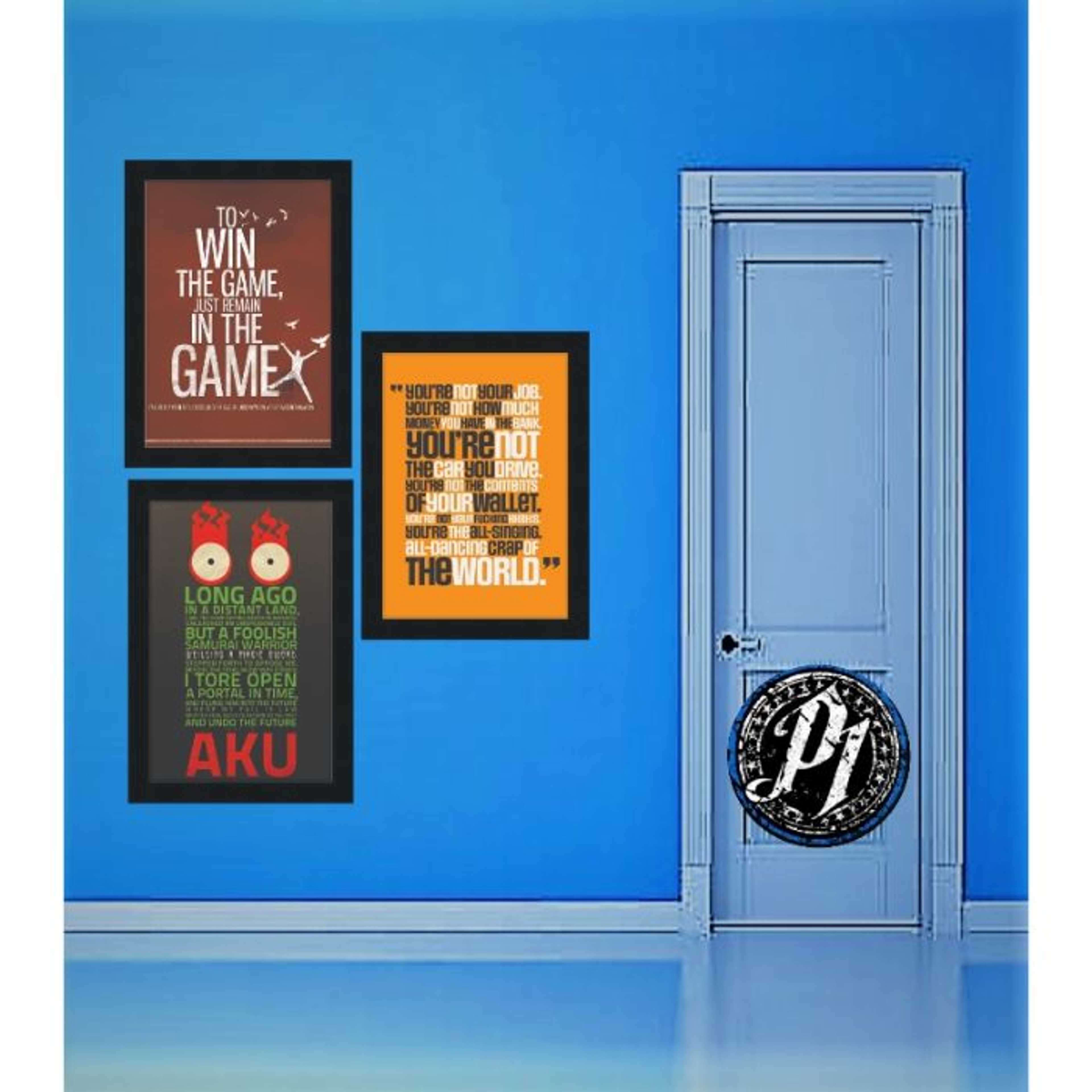 Pack of 03 Motivational Quotes - Modern Matte Black Wooden Wall Frame � A4 (8 x 12 inches) - Product Main Image