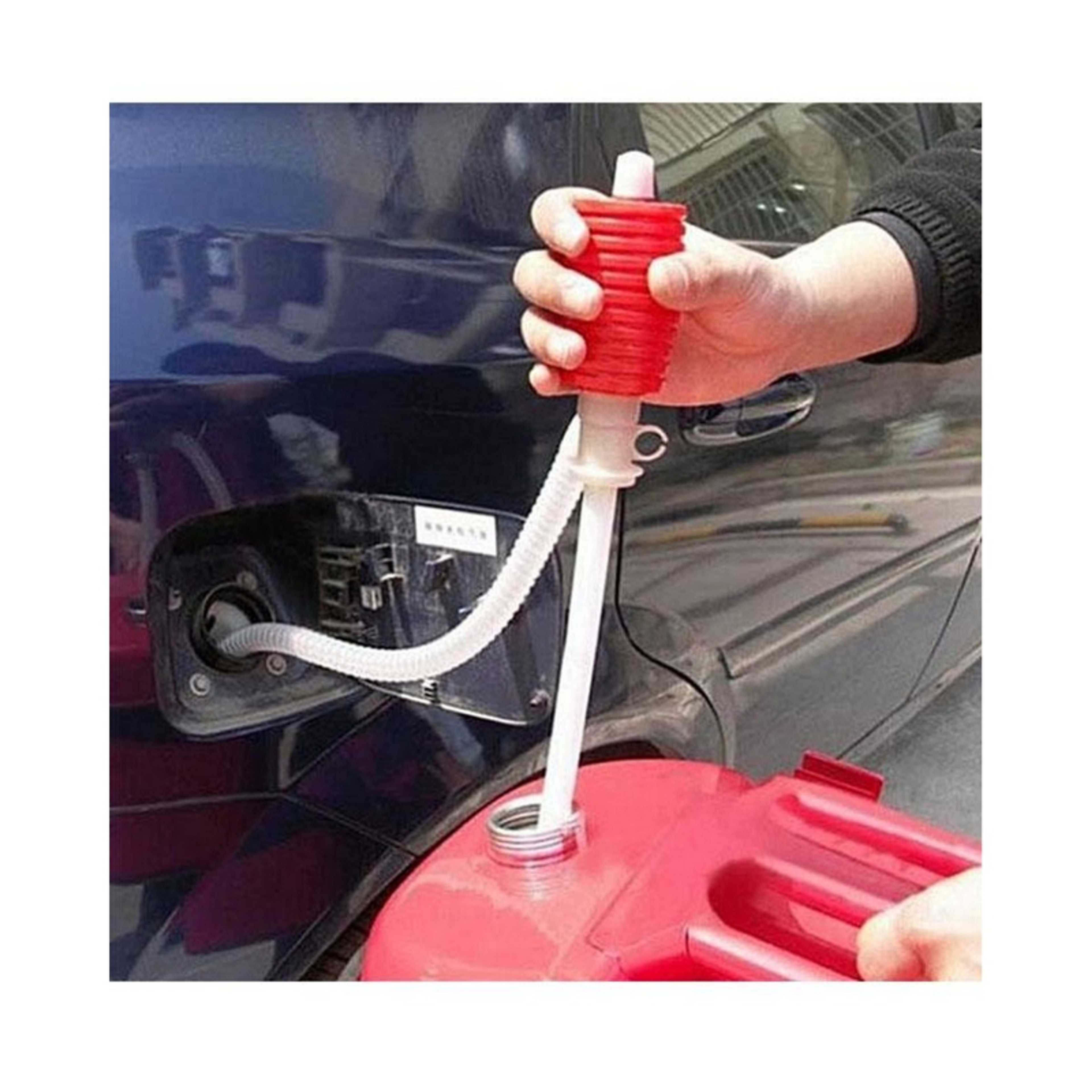 Car Petrol Transfer Pump - Hand Pump - Red And White