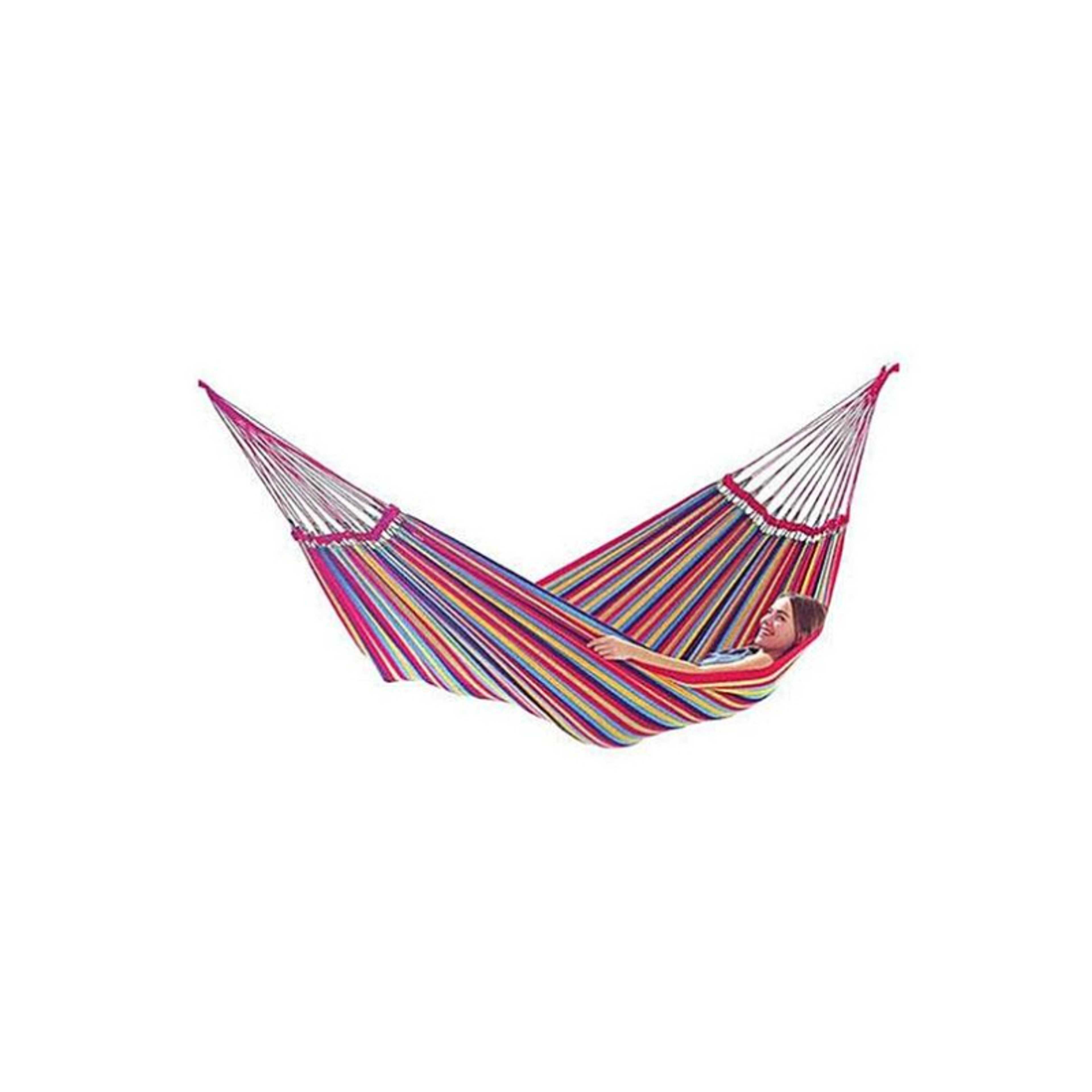 Outdoor Hammock Hang Bed Camping Canvas Striped Design - Product Main Image