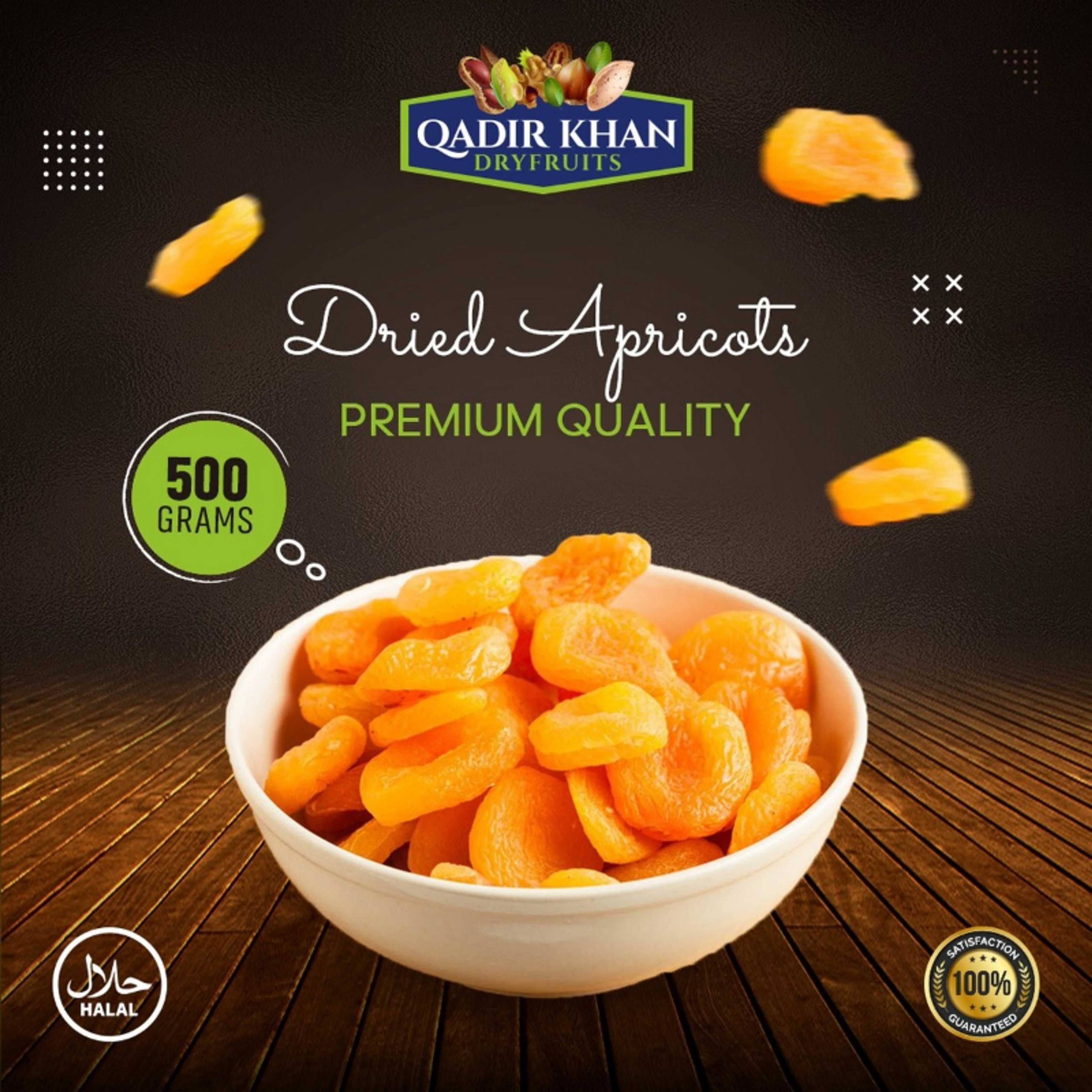 Fruitri Organic Premium Dried Apricot Dry Fruits, Soft and Big Size Khumani, 500g