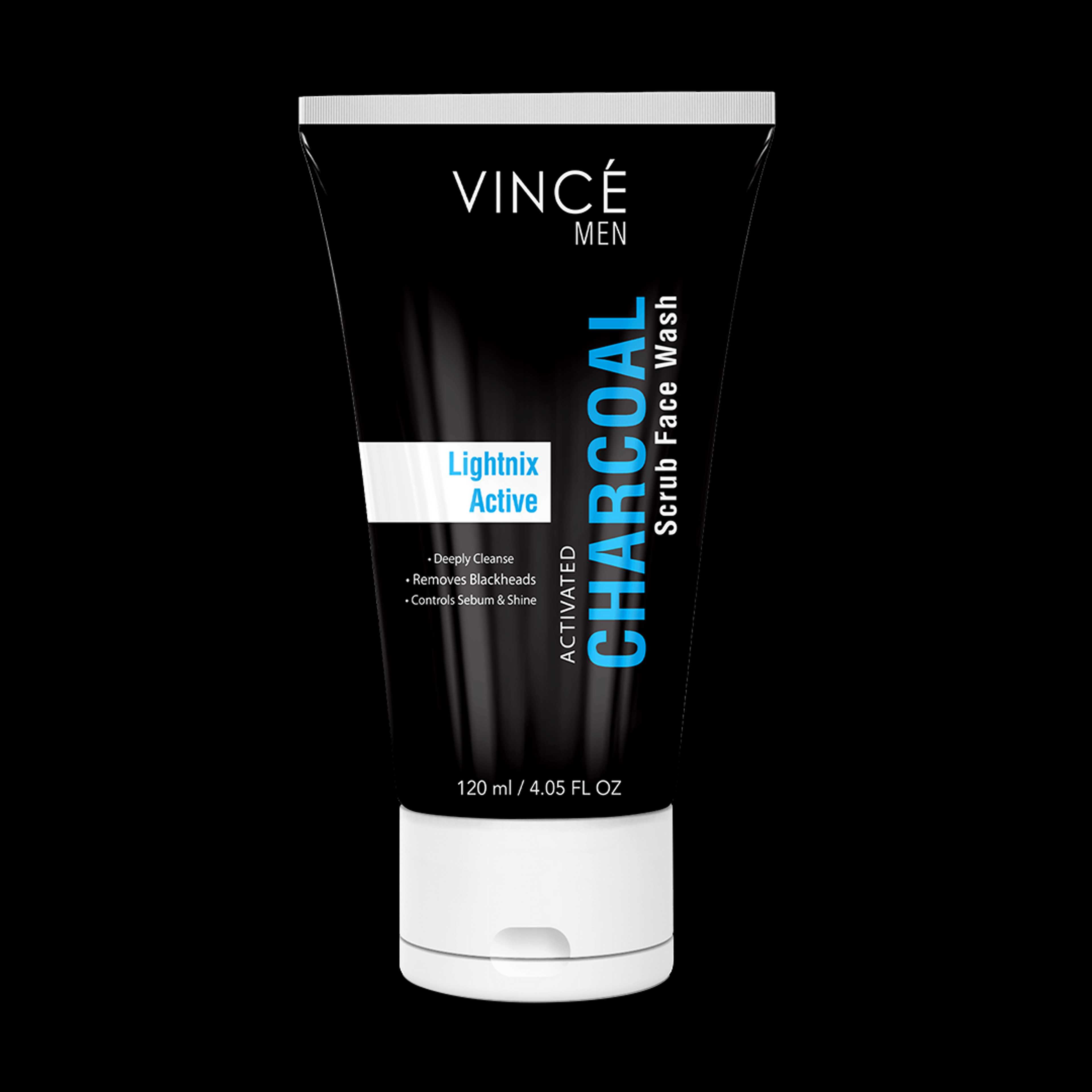 Charcoal Scrub Face Wash Deeply Exfoliators Removes Blackheads Control Sebums And Shine By Vince_120ML - Product Main Image