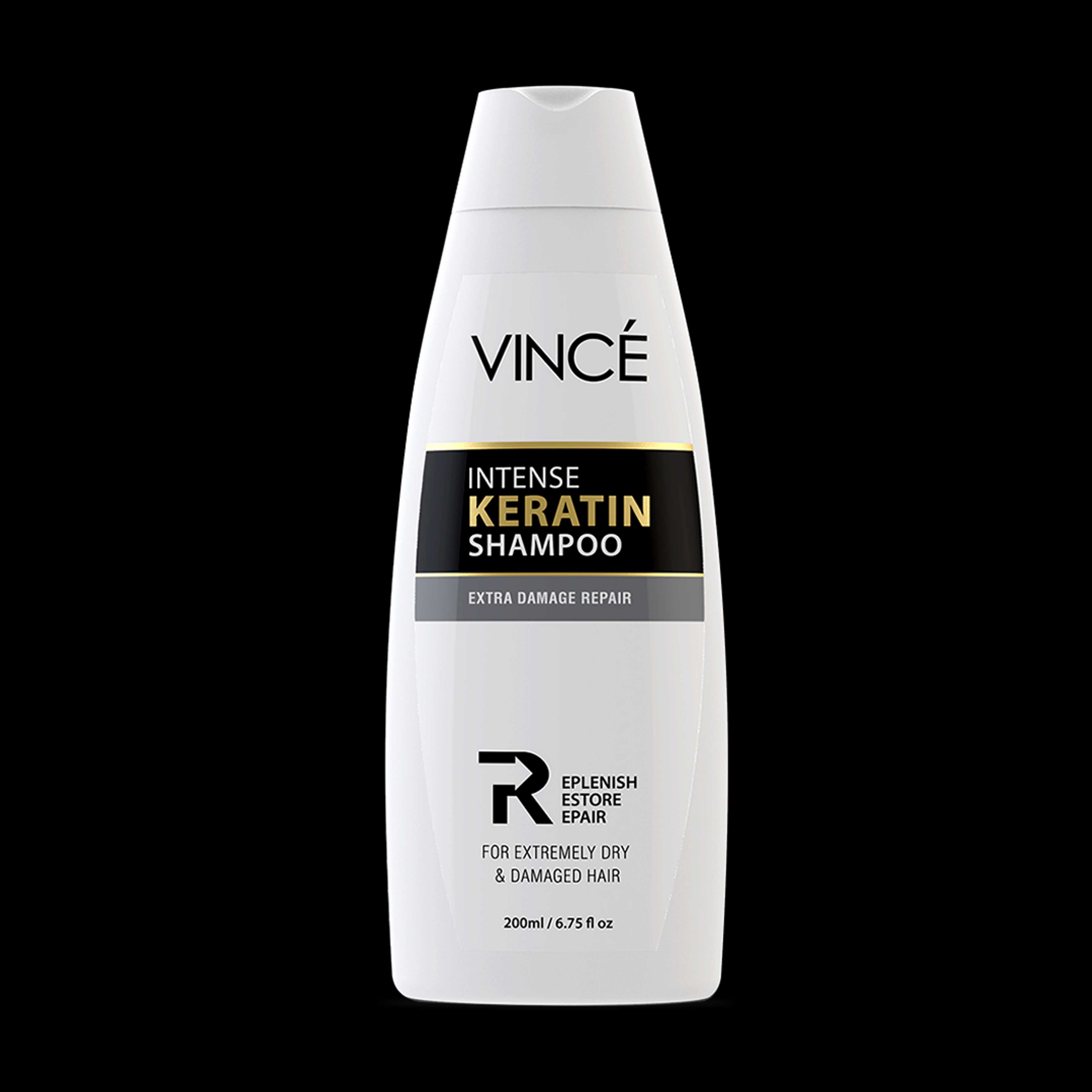Vince_Intense Keratin Shampoo (Replenish,Restore,Repair) For Extremly Dry And Dmage Hair By Vince_200ML - Product Main Image
