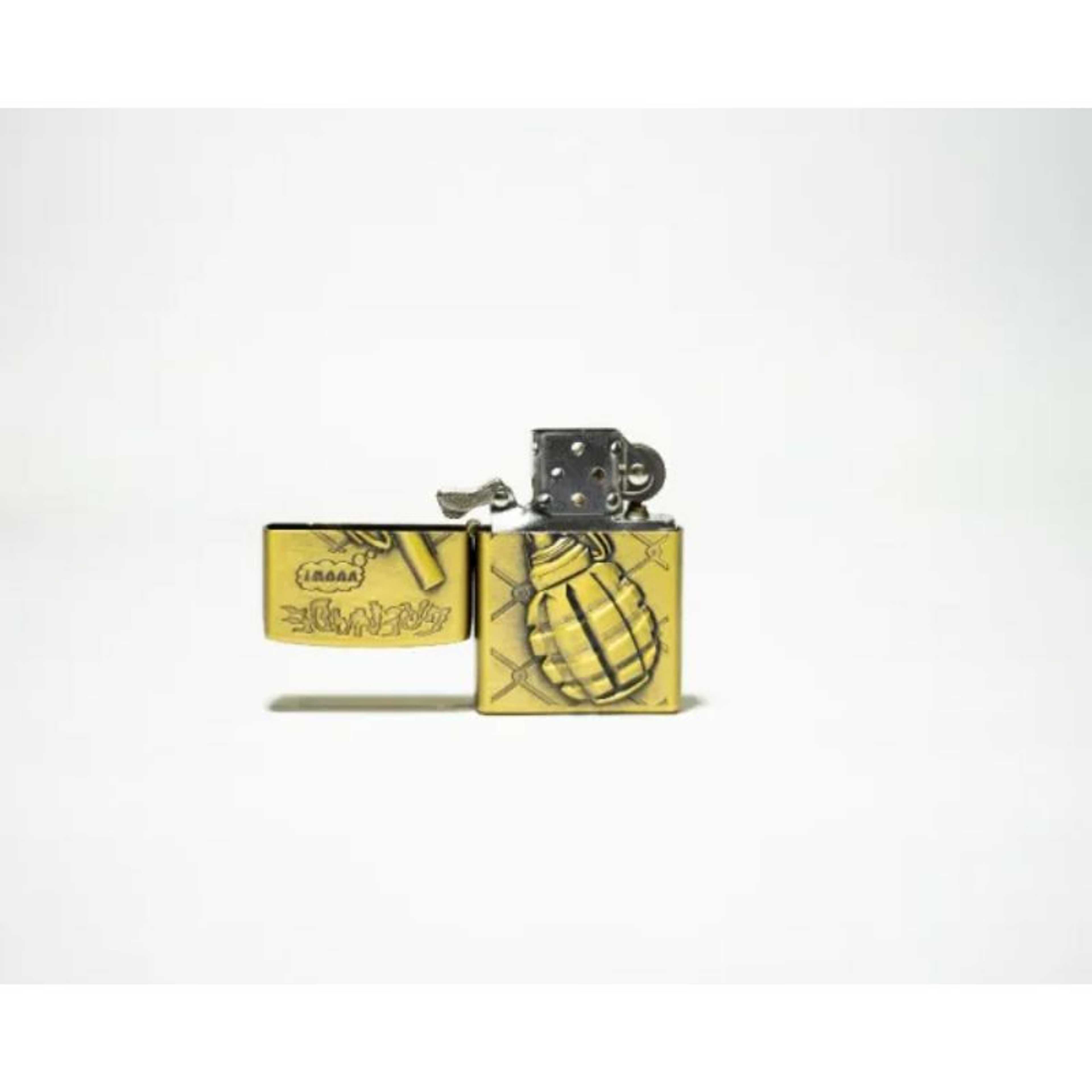 Premium Grenade Golden Zippo
