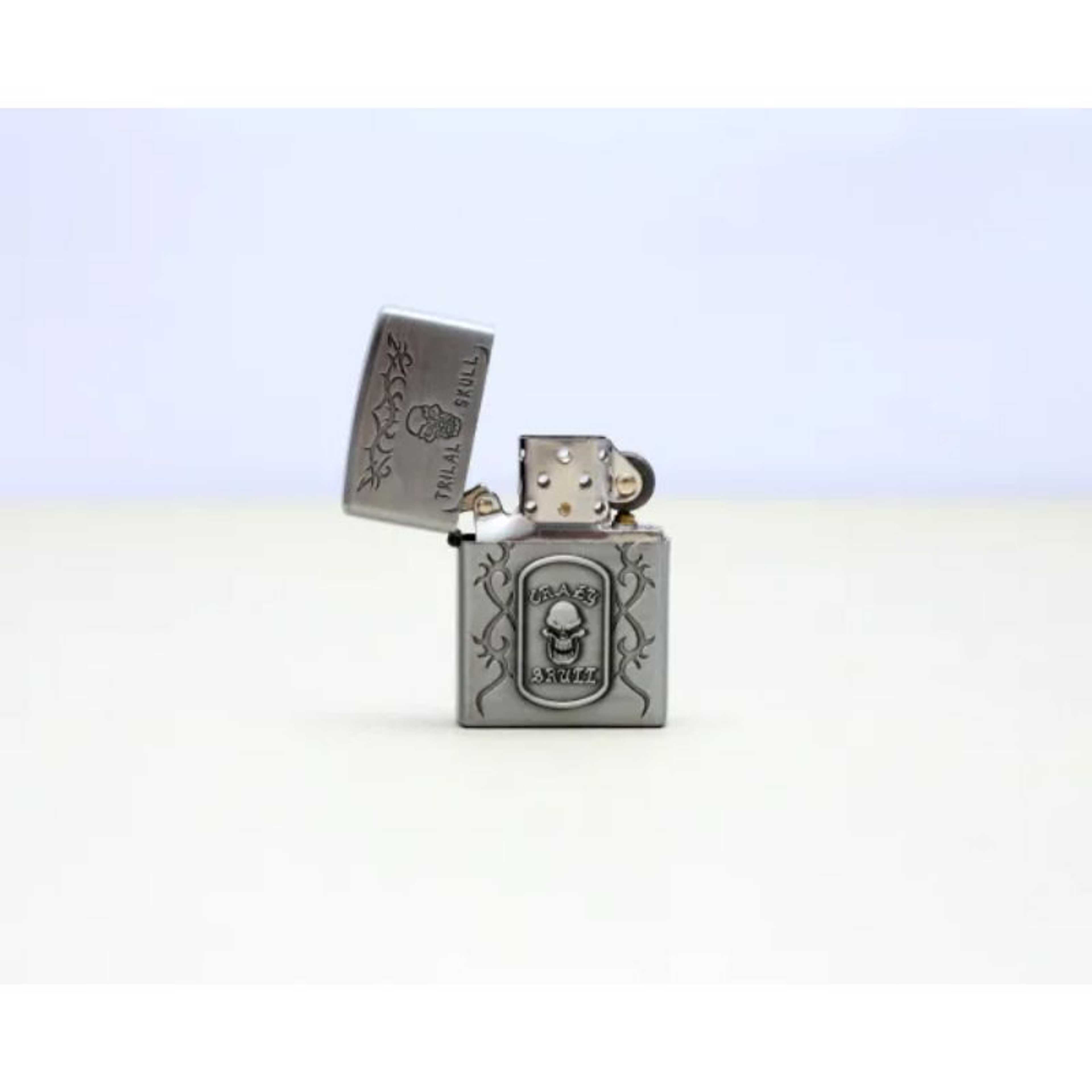 Premium Crazy Skull Silver Zippo
