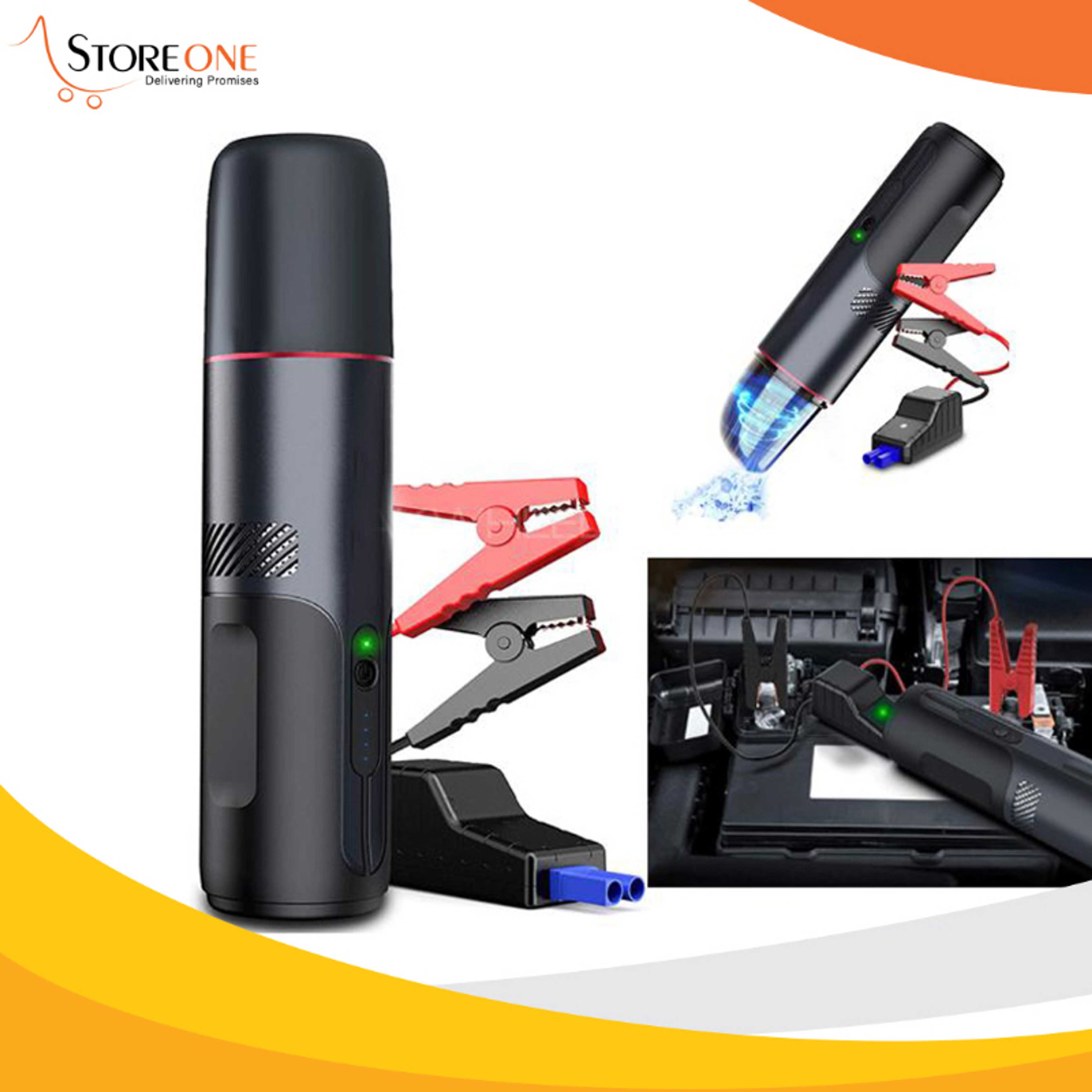  3 In 1 Car Jump Starter, Power Bank Device With Handheld Vacuum Cleaner