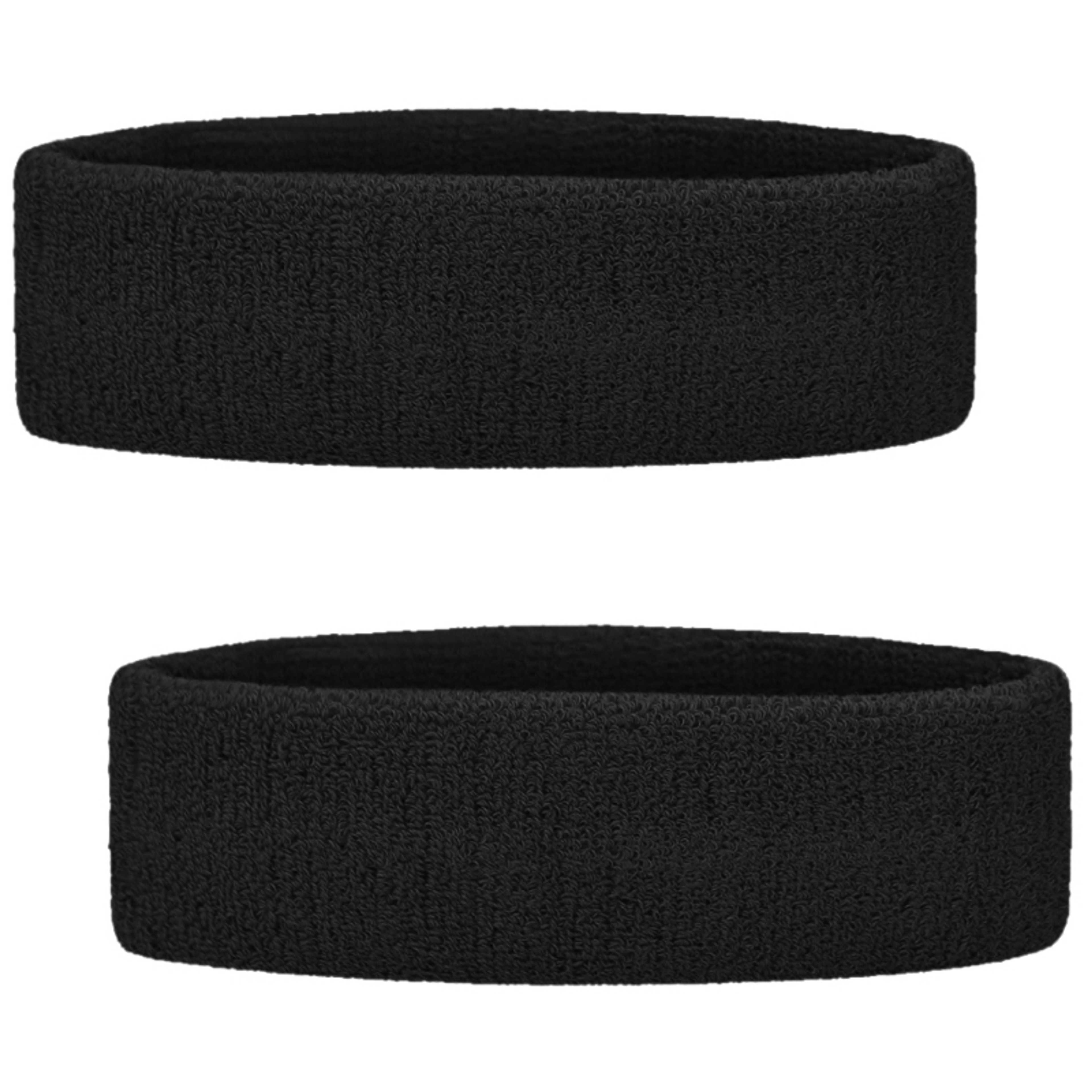 2Pieces Cotton Sweatband Sweat Headbands Head Band Sweat Cotton Sports Basketball Headband Terry Cloth Athletic Headband for Man Woman - Product Main Image