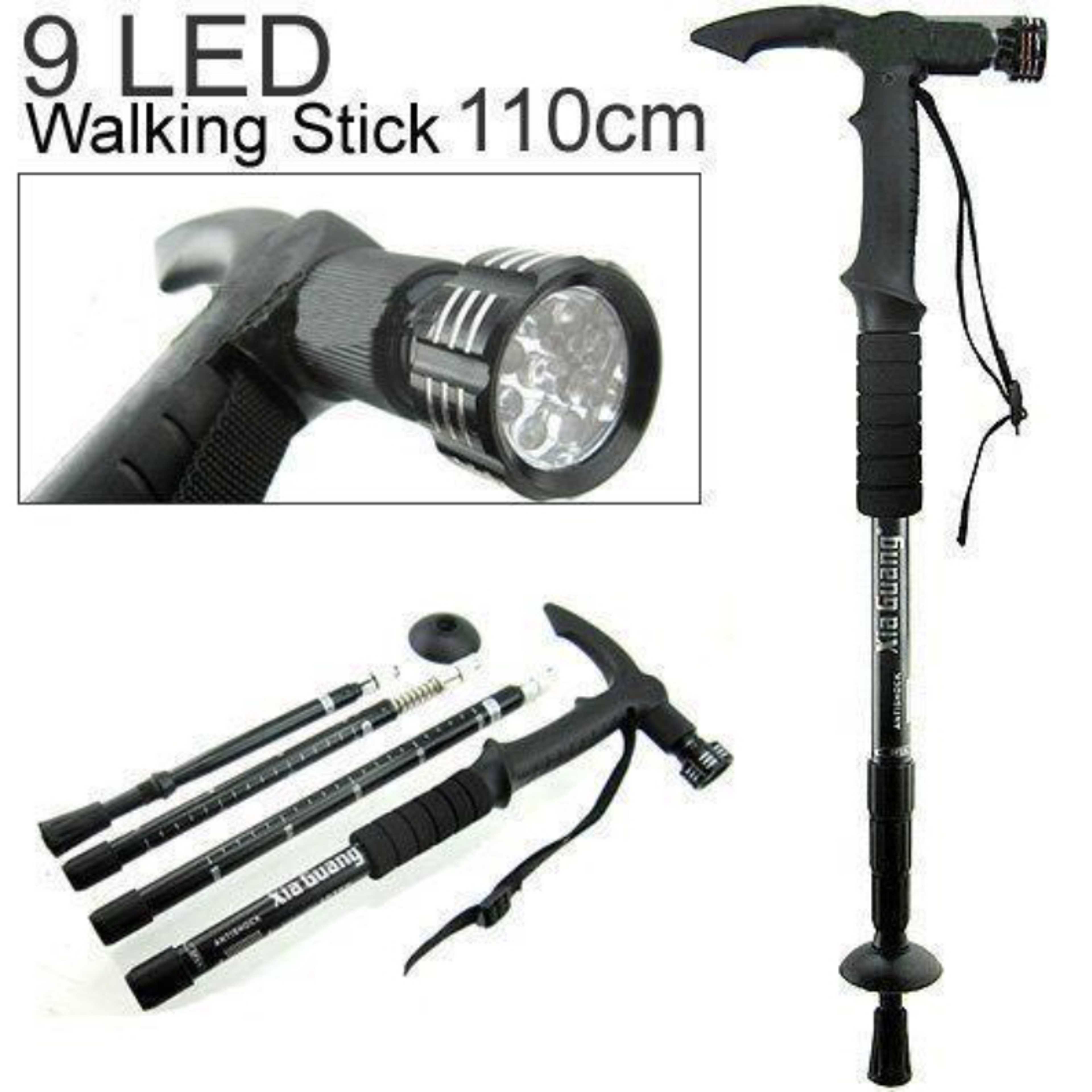 Anti-Shock Hiking Pole - 9-LED Flashlight - Product Main Image