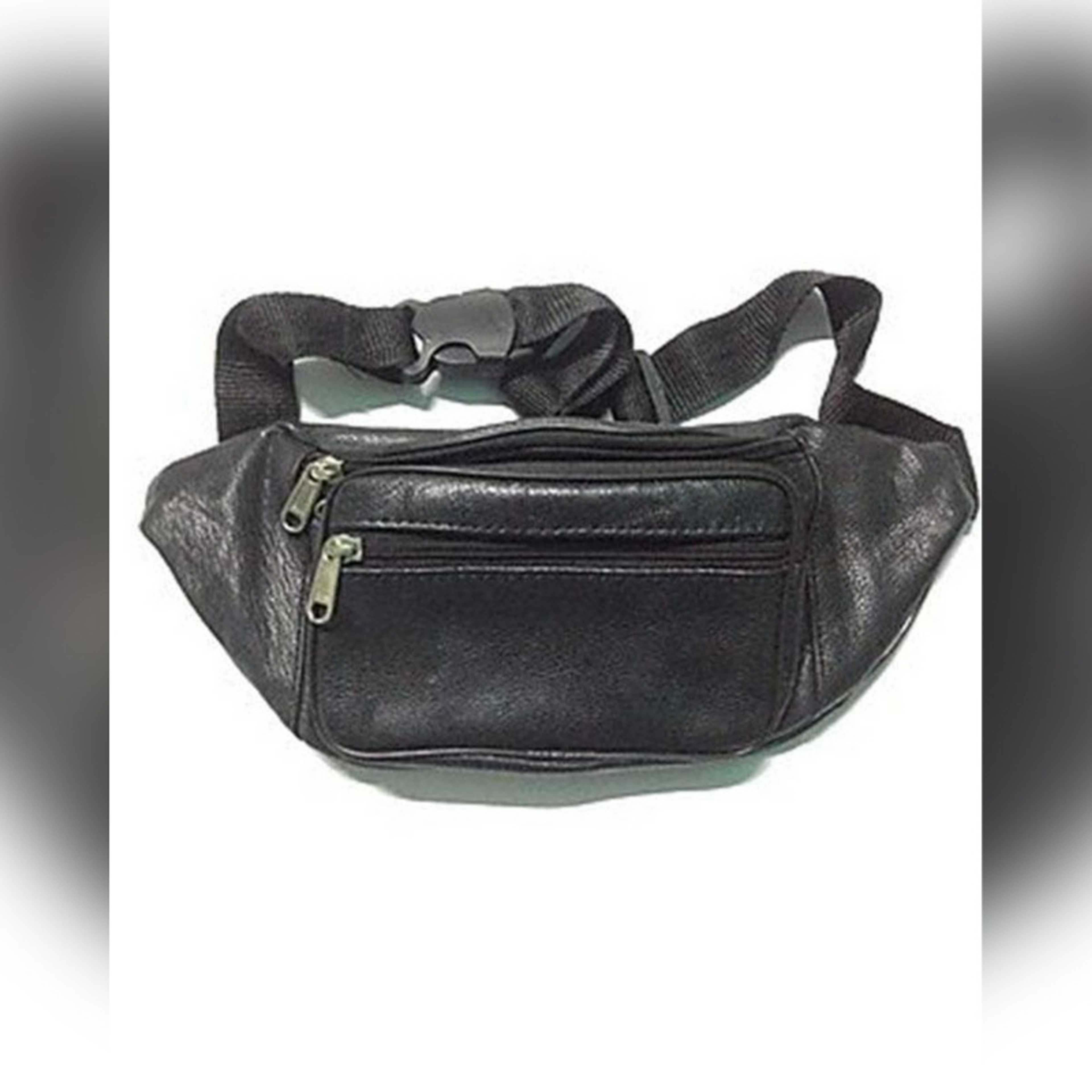 Waist Bag Adjustable Belt Strap Travel Pouch - Black - Product Main Image