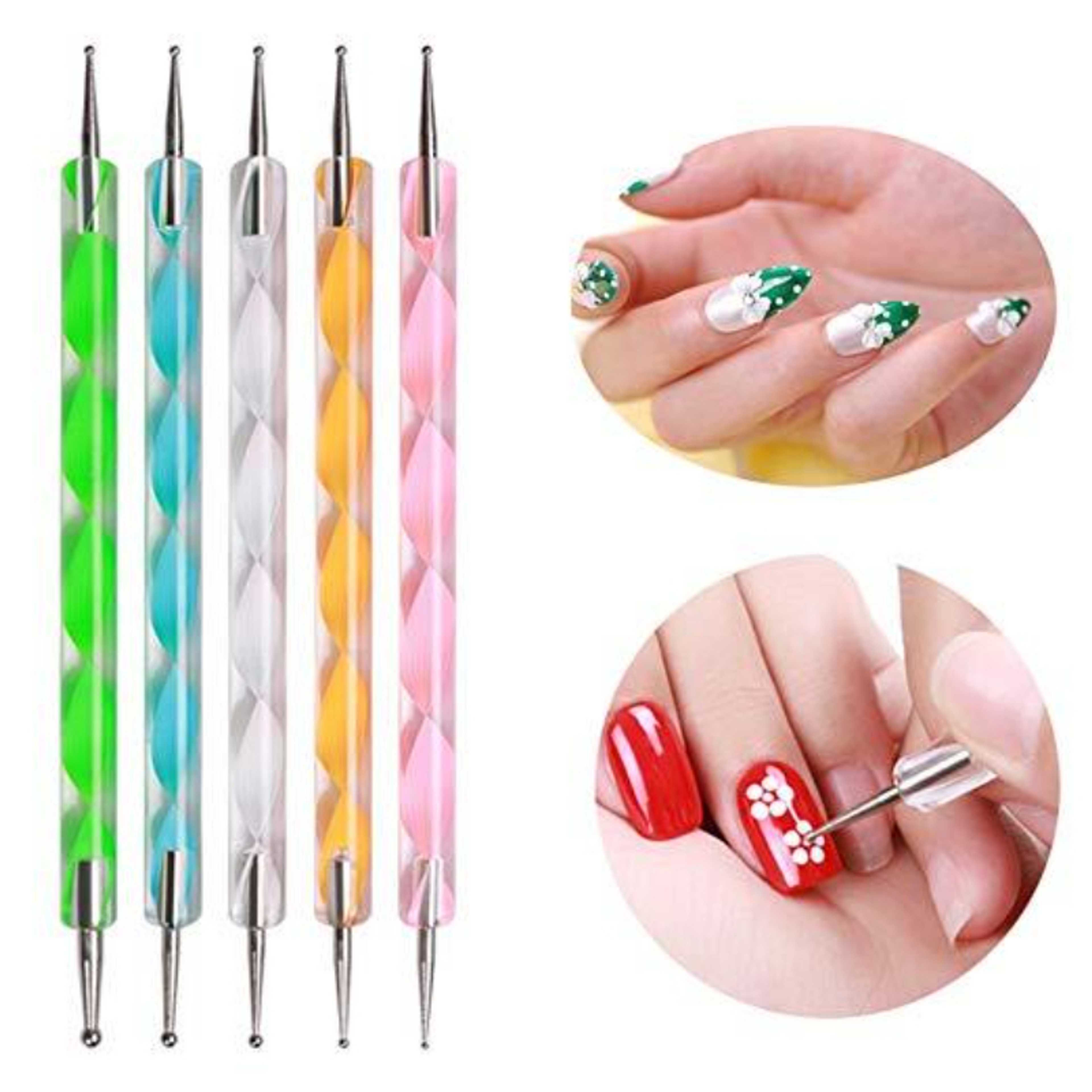 Nail Dotting Pen,5pcs/lot Marbleizing Nail Polish Paint - Product Main Image