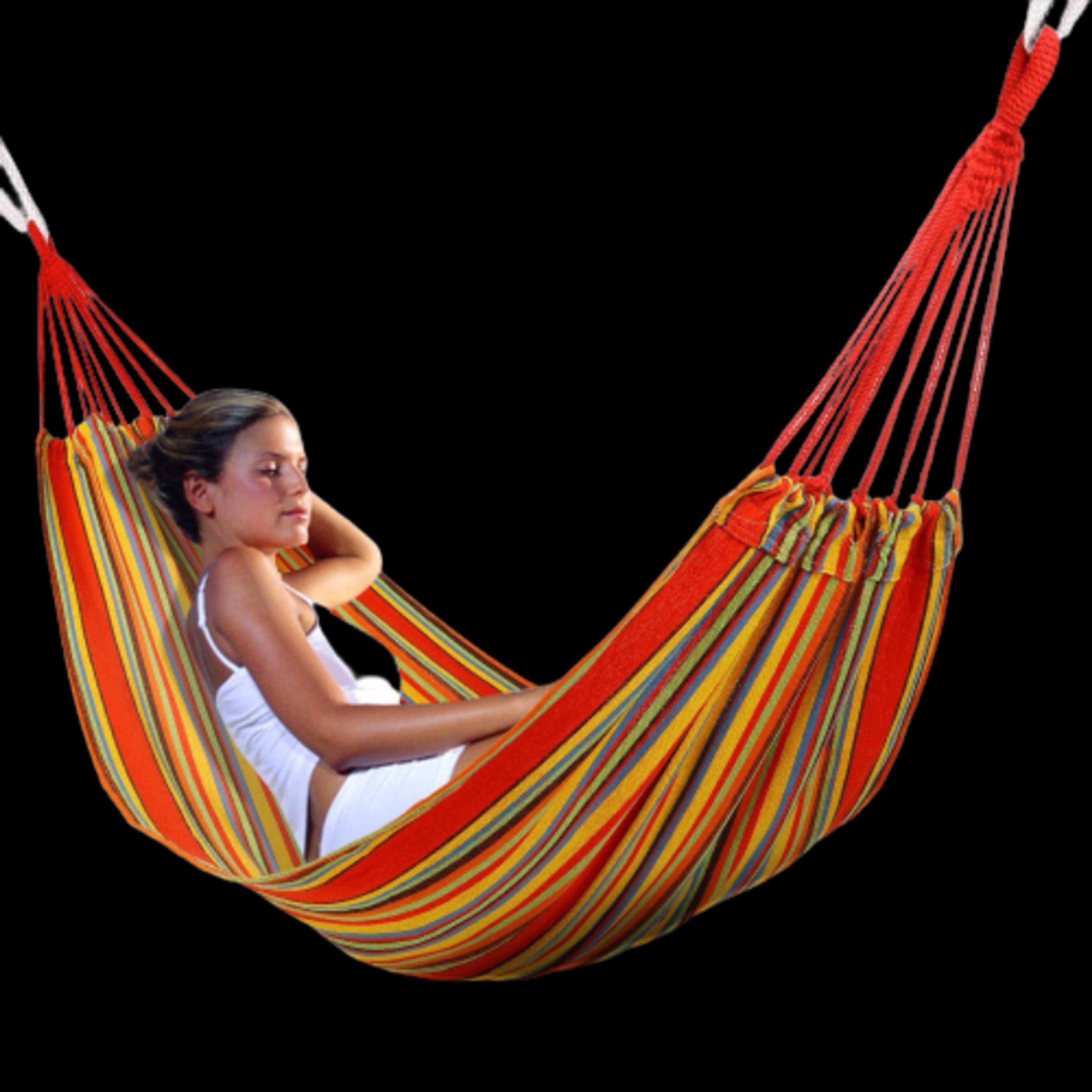 Best Qulaity Outdoor Garden 2 Person Cotton Hammock, Ultralight Camping Hammock (Red) - Product Main Image