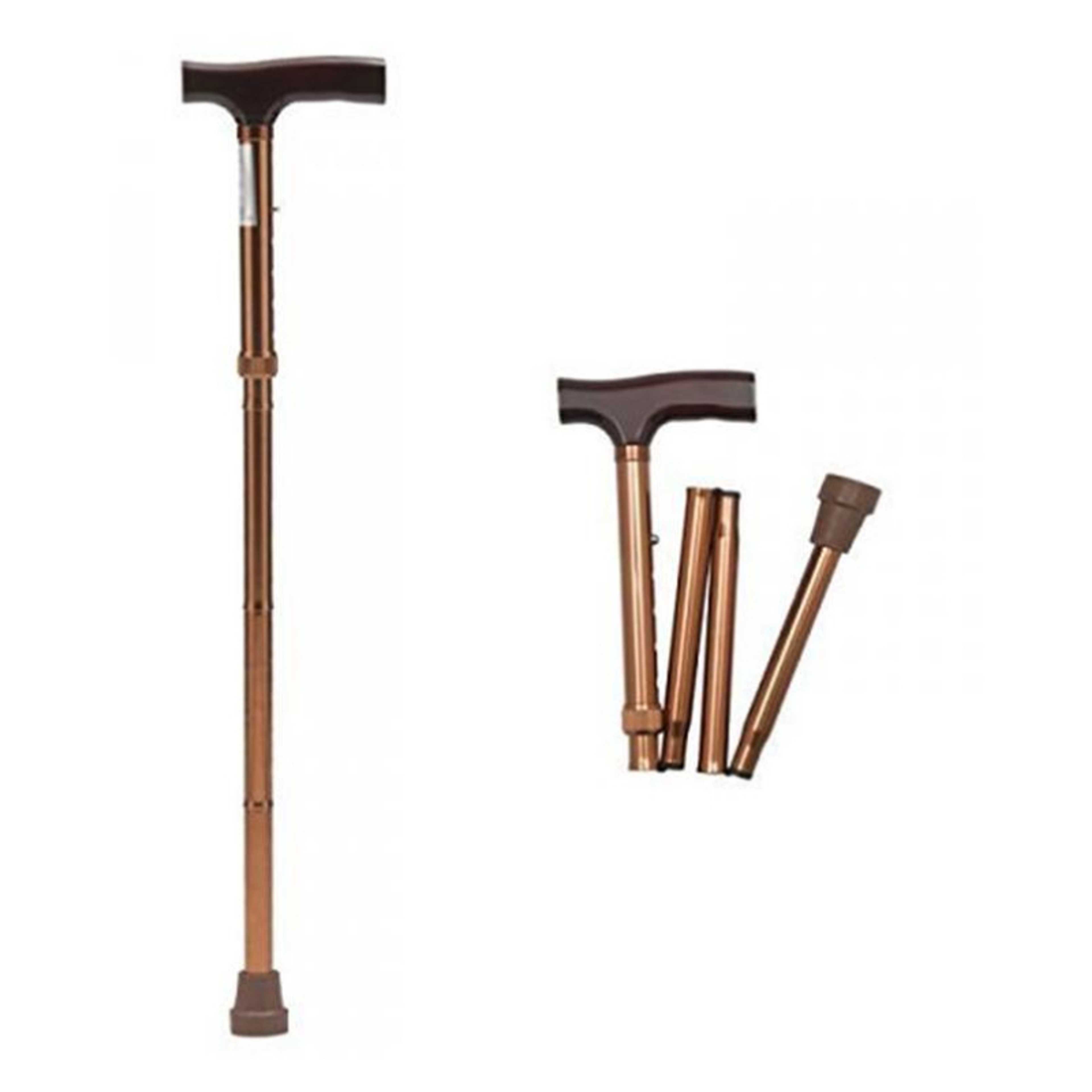 Folding Hiking & Walking Stick - Brown - Product Main Image