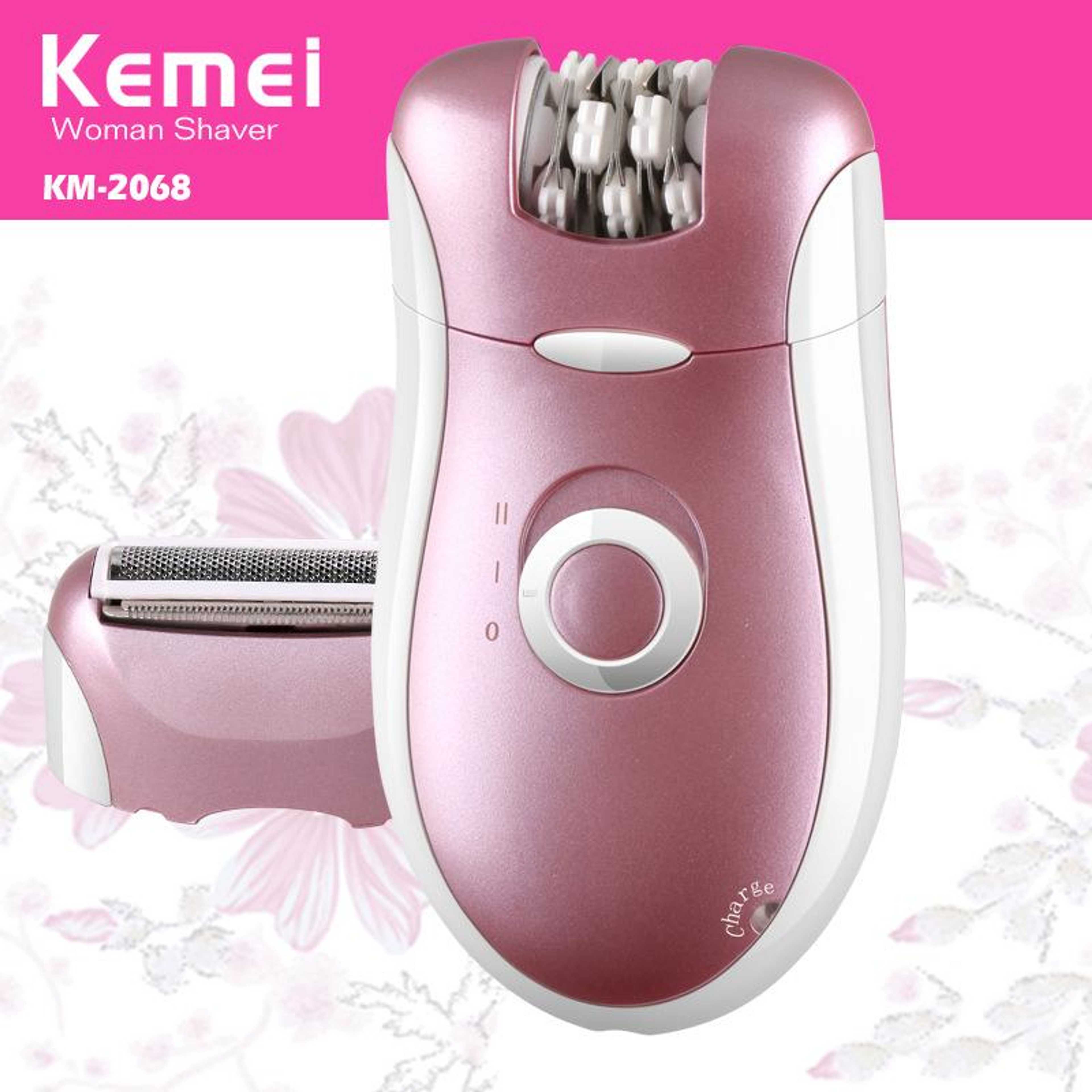 Original Kemei KM-2068 2 in 1 Electric Rechargeable Female Epilator Beard Razor Body Epilator