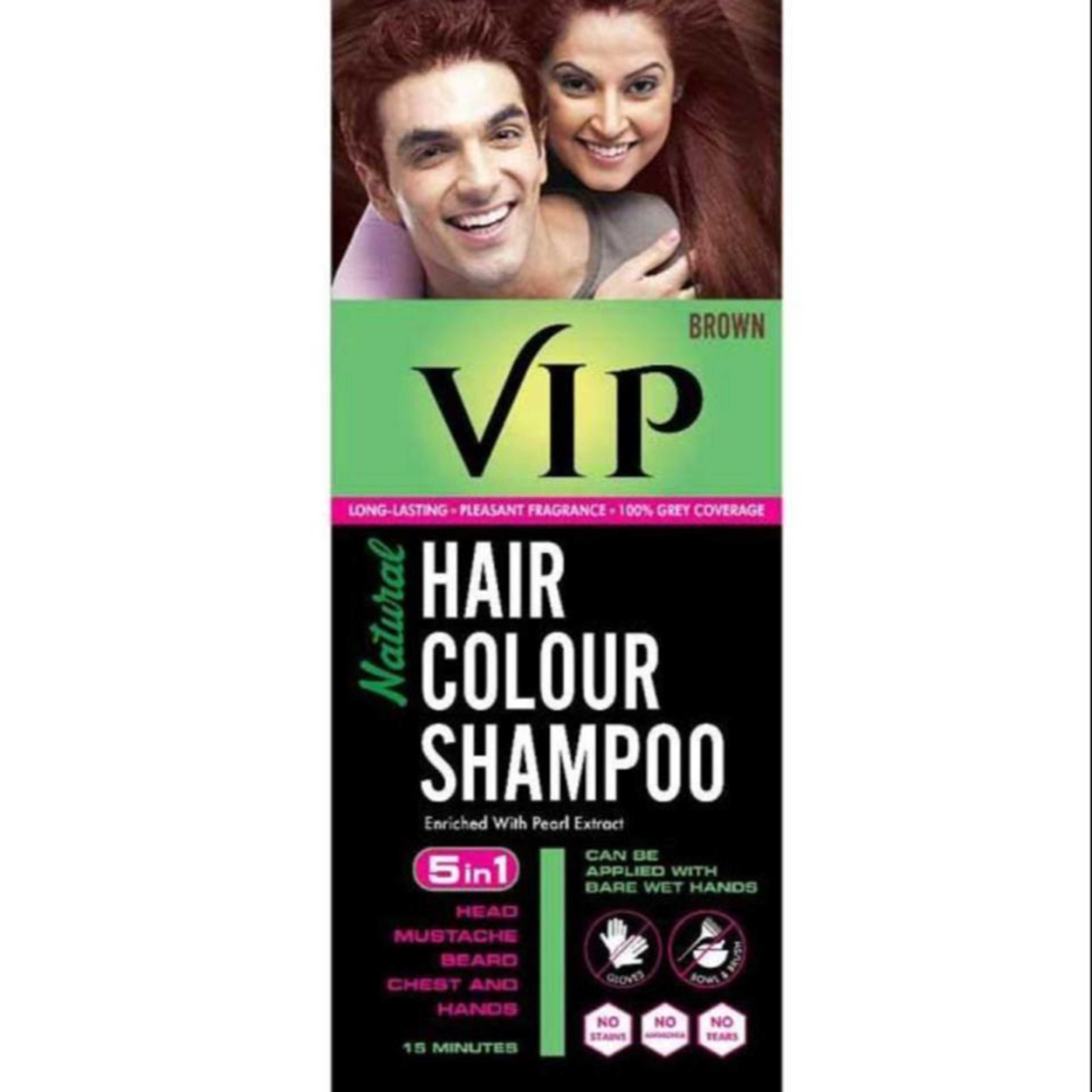 Vip Hair Colour Shampoo 180ml - Brown
