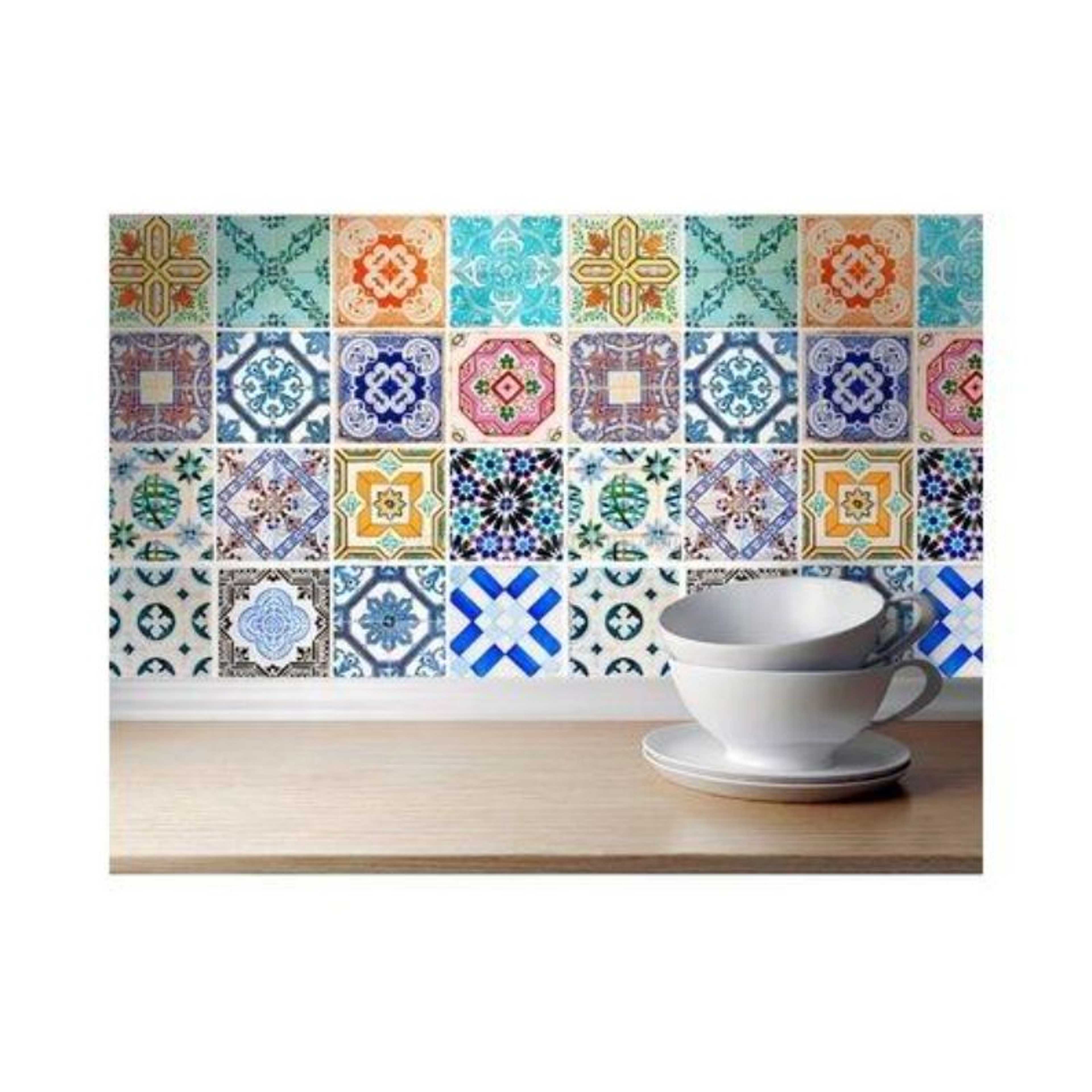 Pack Of 48 - Traditional Talavera Tiles Stickers For Bathroom & Kitchen - 6 X 6 Inches